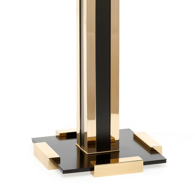 Blackened Rollins Table Lamp in Solid Polished Brass For Sale
