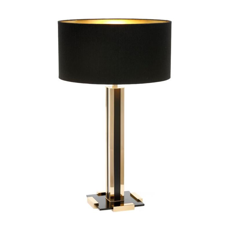 Rollins Table Lamp in Solid Polished Brass For Sale