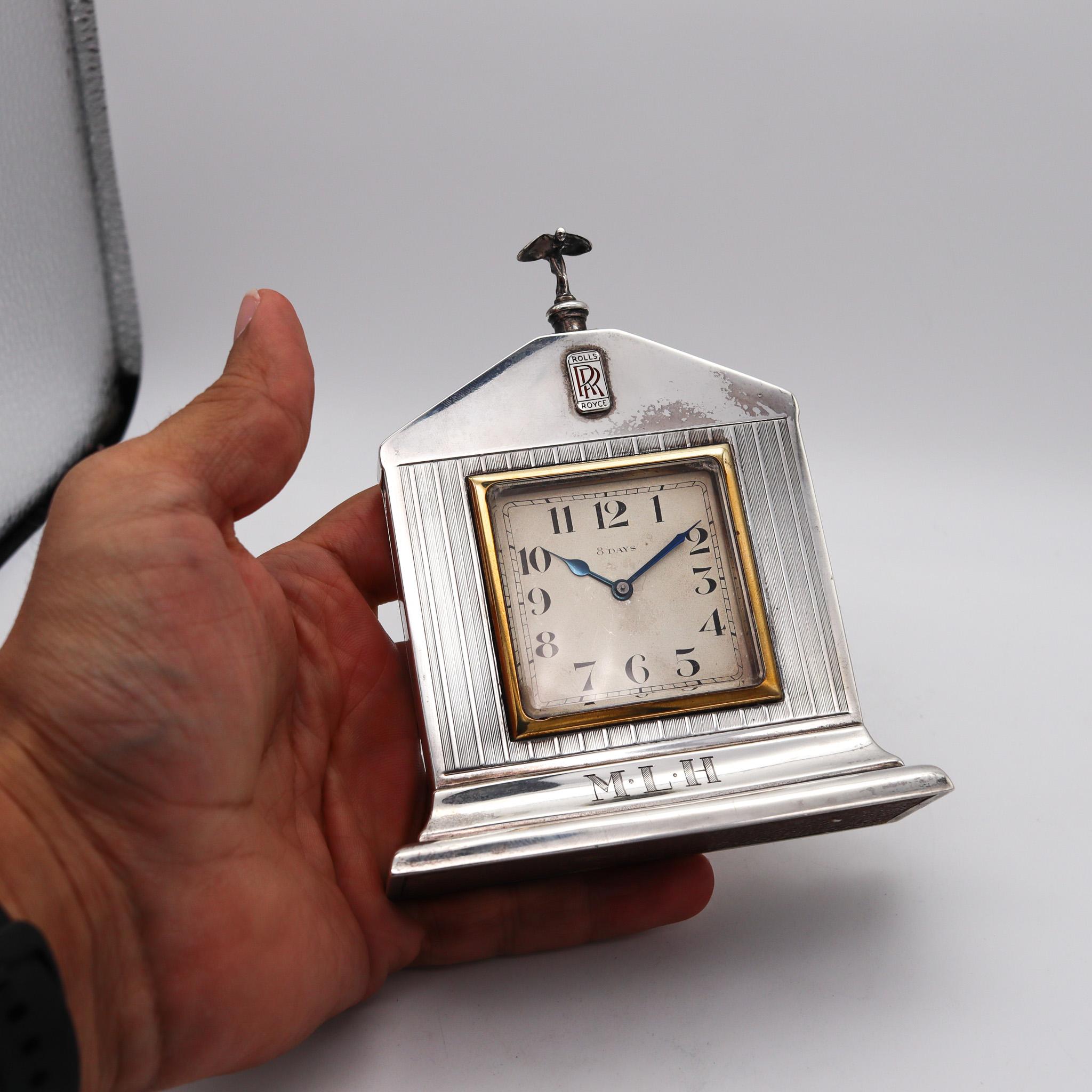 Orologio di presentazione Rolls Royce 1927 London Art Deco in Sterlina 925 e Oro 18Kt in vendita 3
