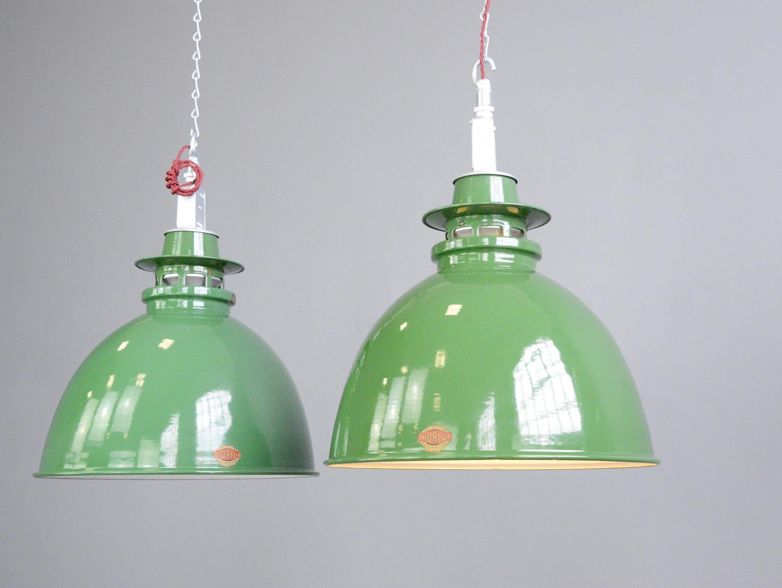 Industrial Rolls Royce Factory Pendant Lights by Thorlux, circa 1950s