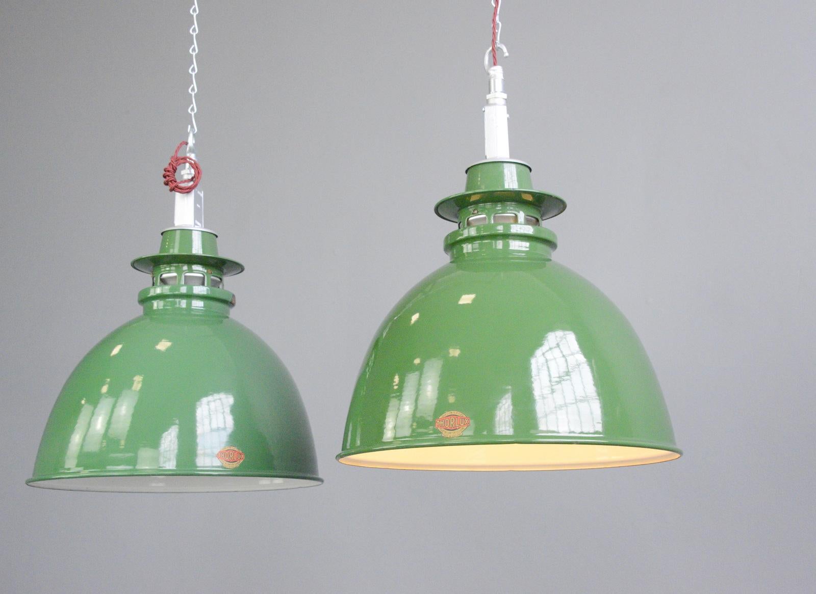 English Rolls Royce Factory Pendant Lights by Thorlux, circa 1950s