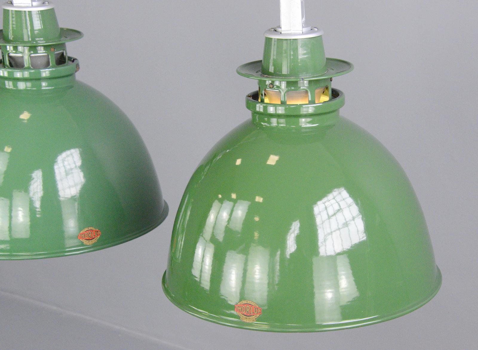 Rolls Royce Factory Pendant Lights by Thorlux, circa 1950s In Good Condition In Gloucester, GB