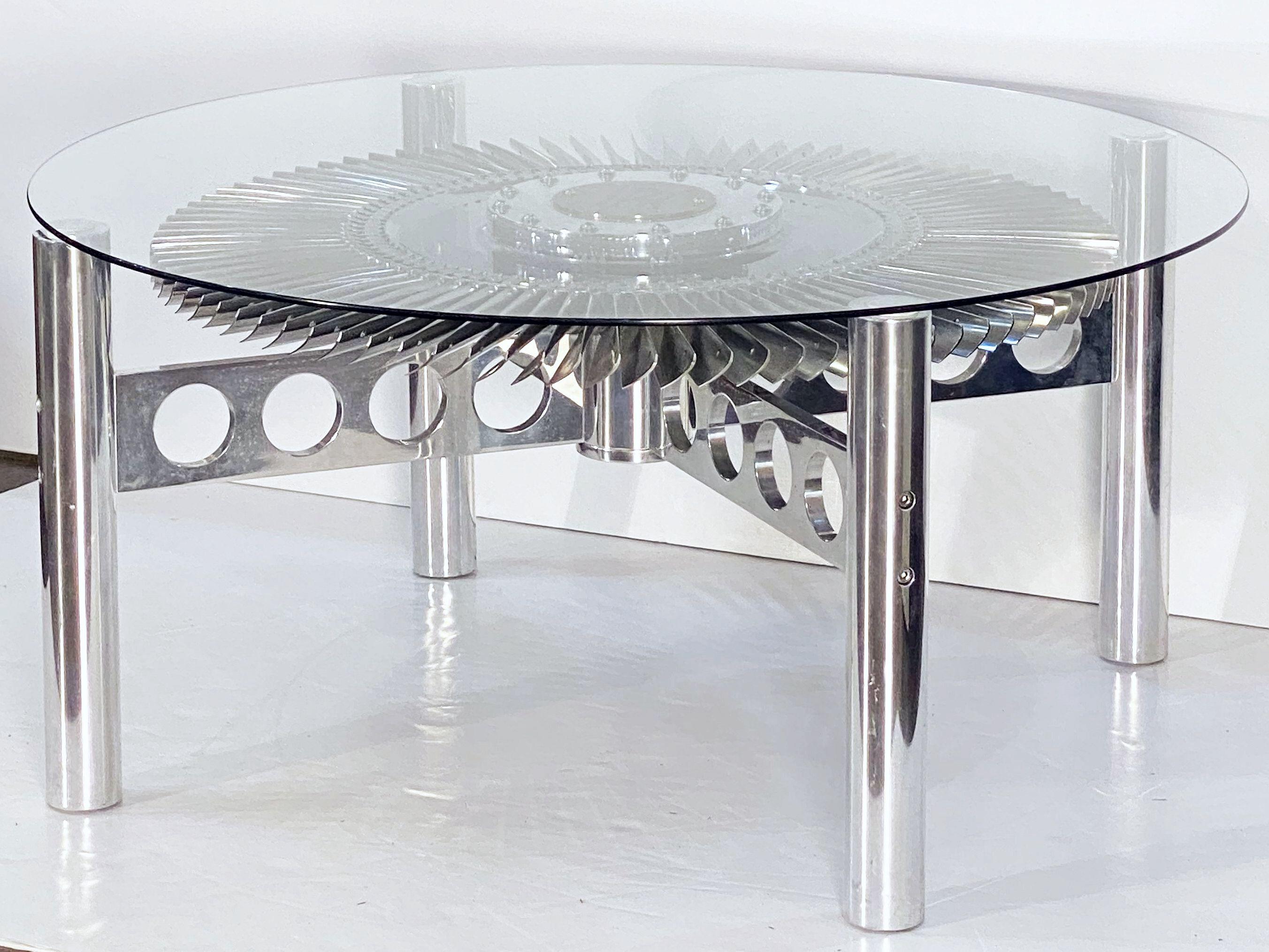 Rolls Royce Jet Engine Impeller Low or Cocktail Table from England 9