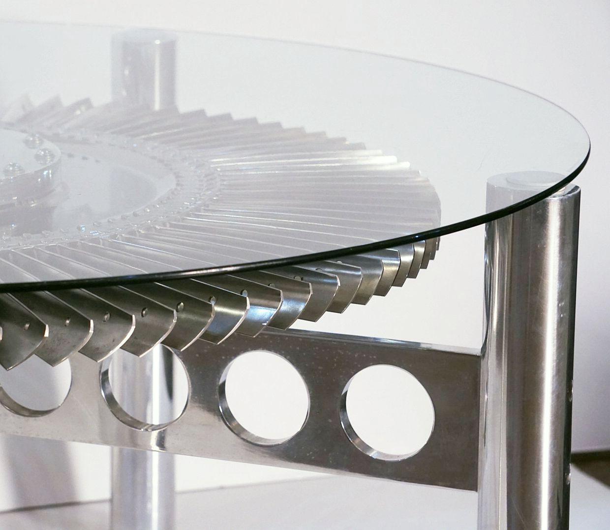 English Rolls Royce Jet Engine Impeller Low or Cocktail Table from England
