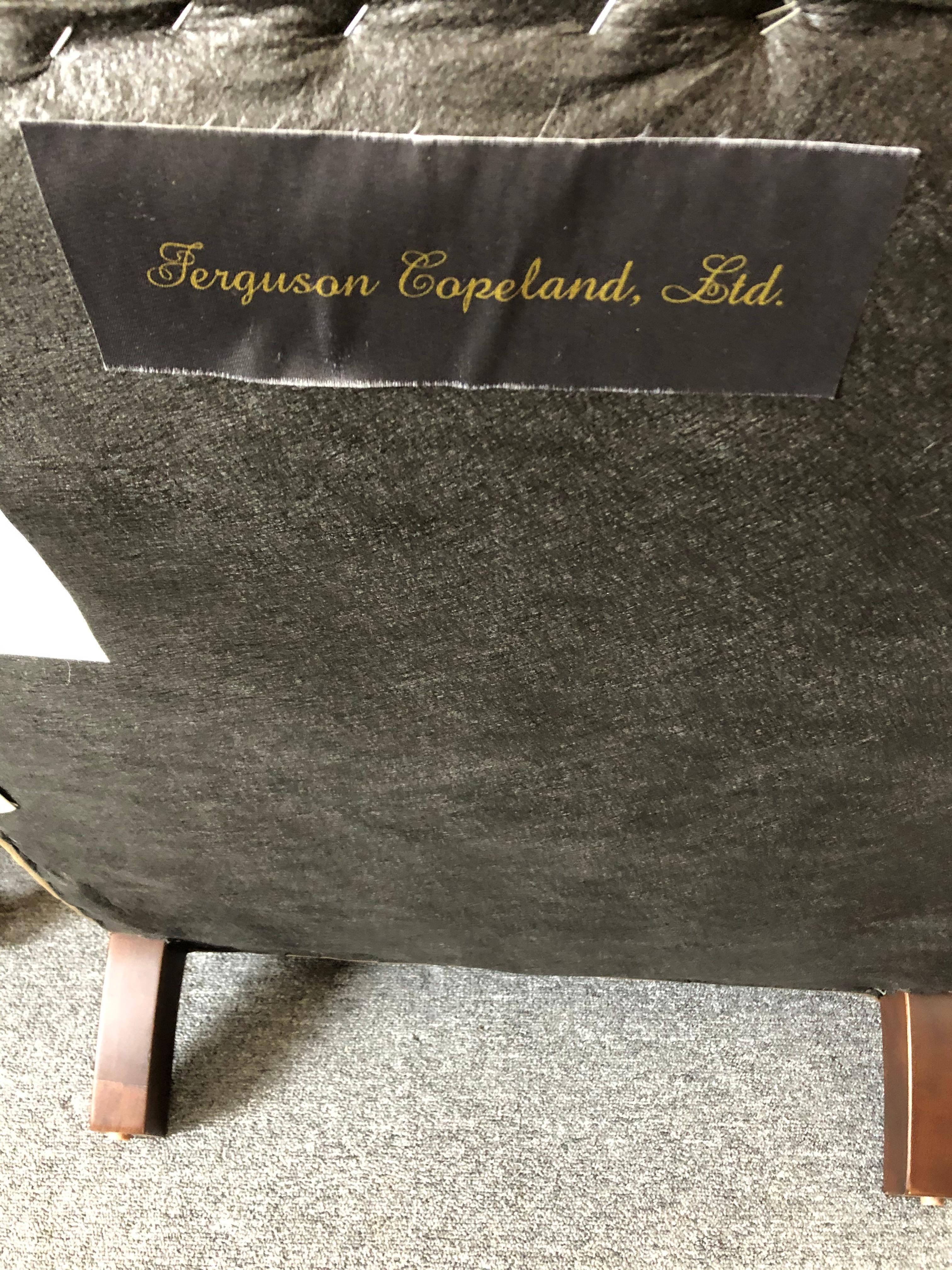 Rolls Royce of Quilted Leather Lounge Chairs with Ottomans by Ferguson Copeland 4