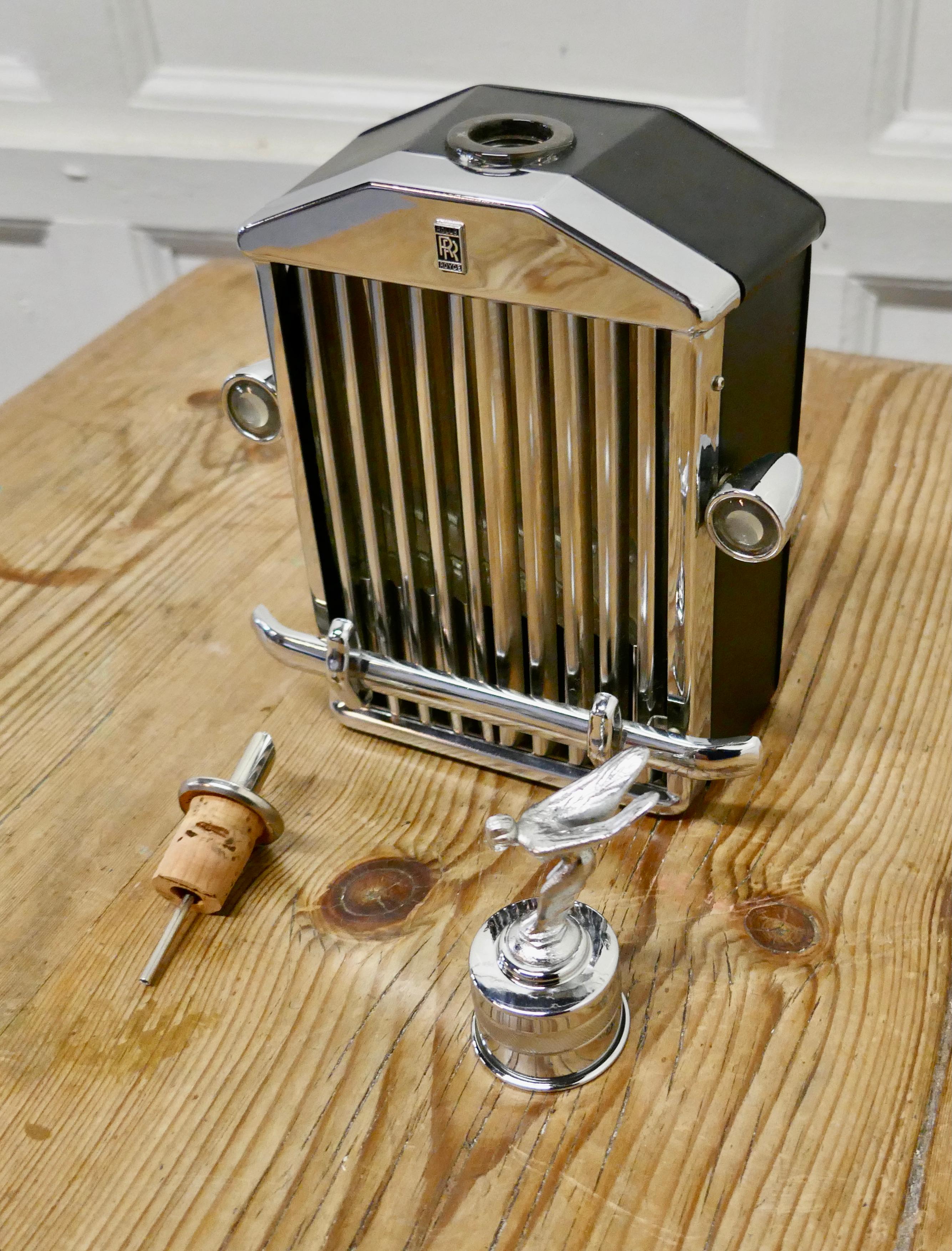 Industrial Rolls Royce Radiator Musical Decanter Sprit of Ecstasy Mascot