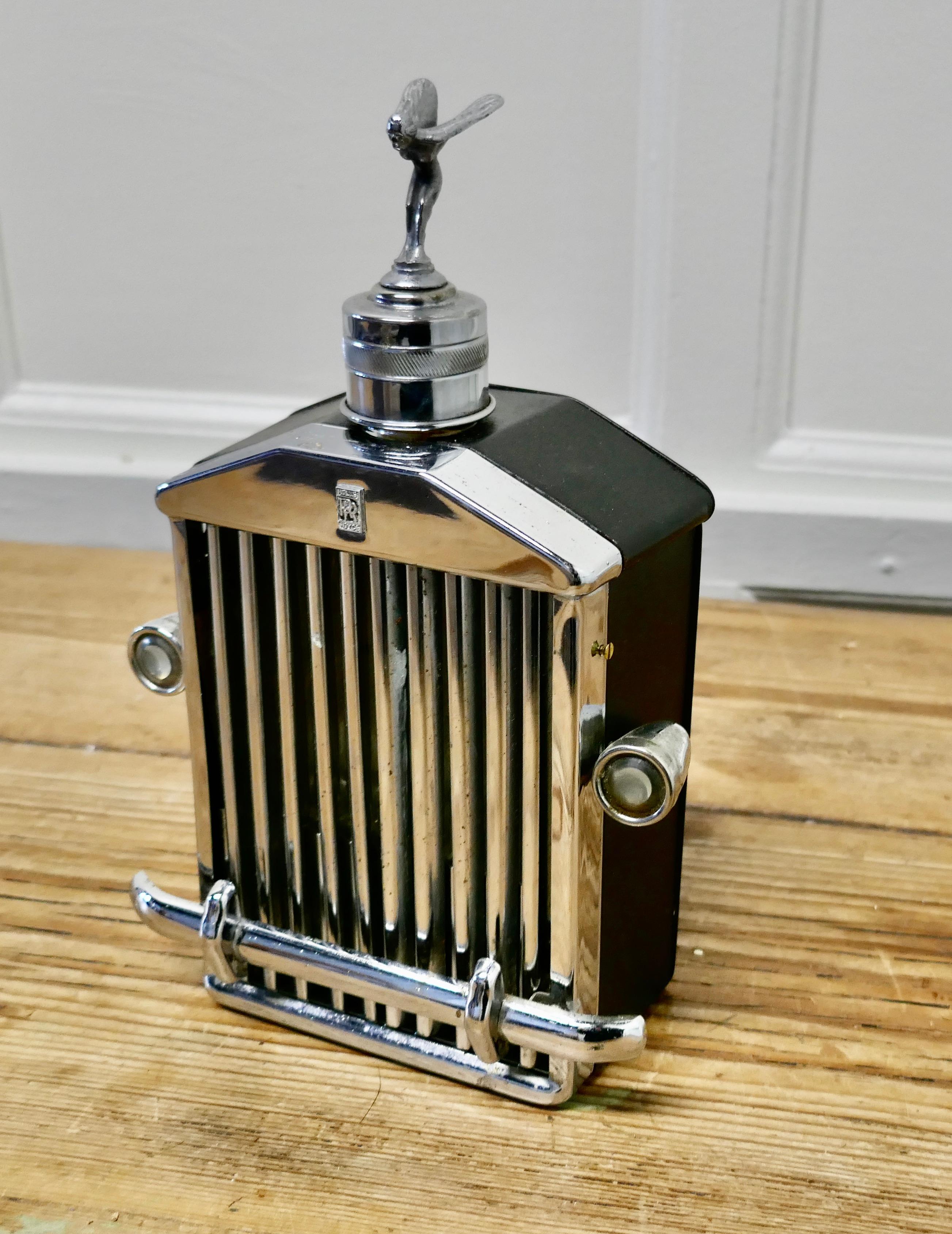 20th Century Rolls Royce Radiator Musical Decanter Sprit of Ecstasy Mascot