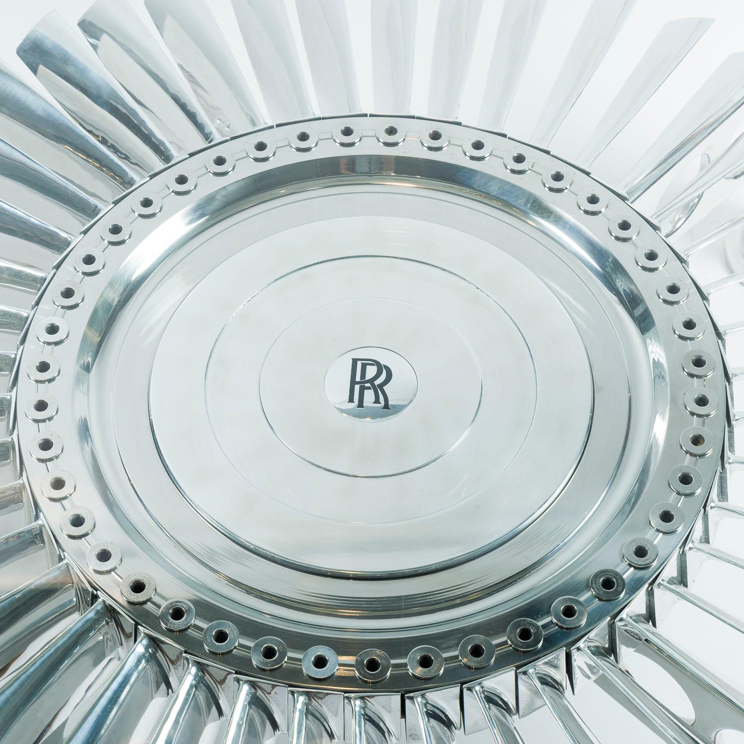 English Rolls Royce RB 80 jet engine turbine table For Sale