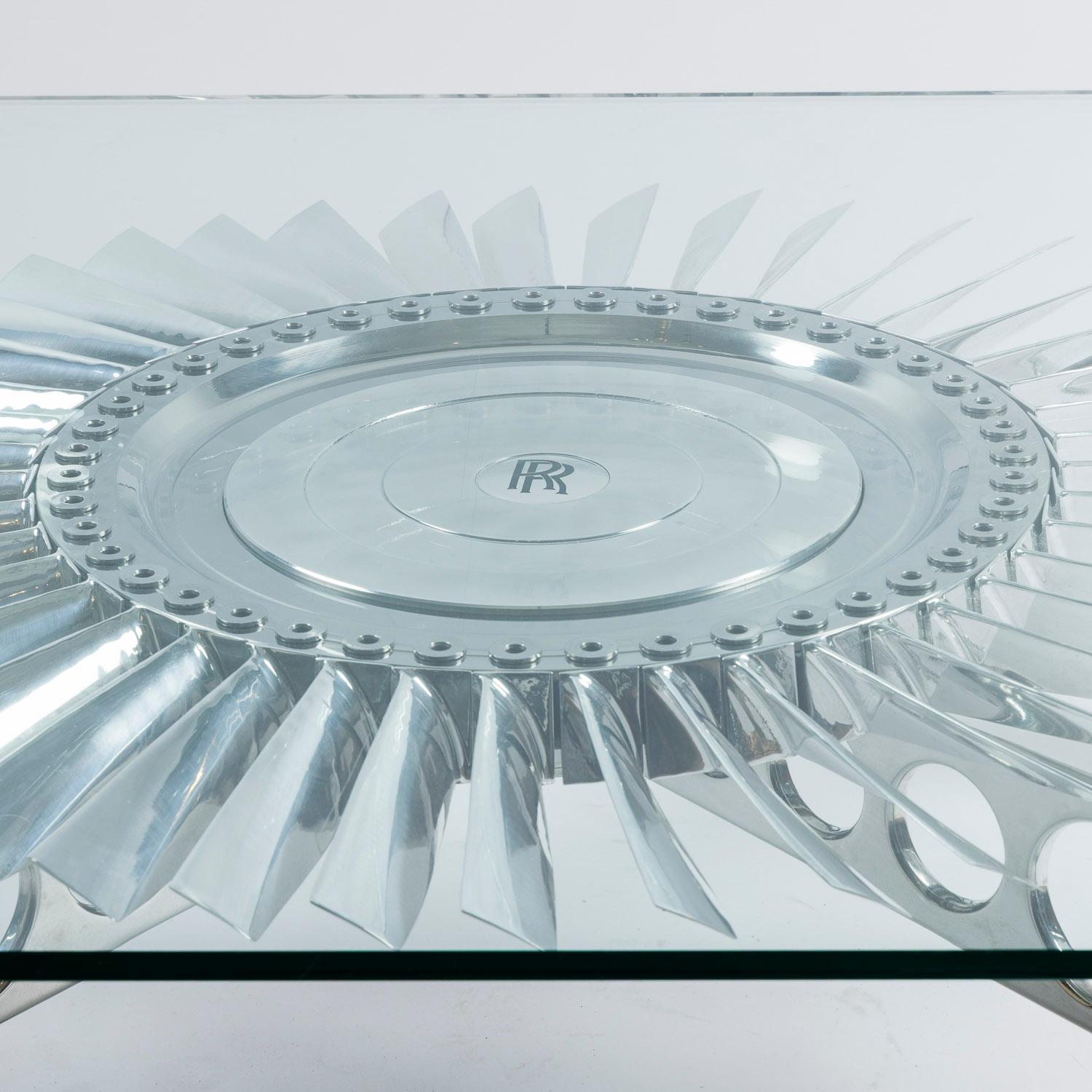 20th Century Rolls Royce RB 80 jet engine turbine table For Sale