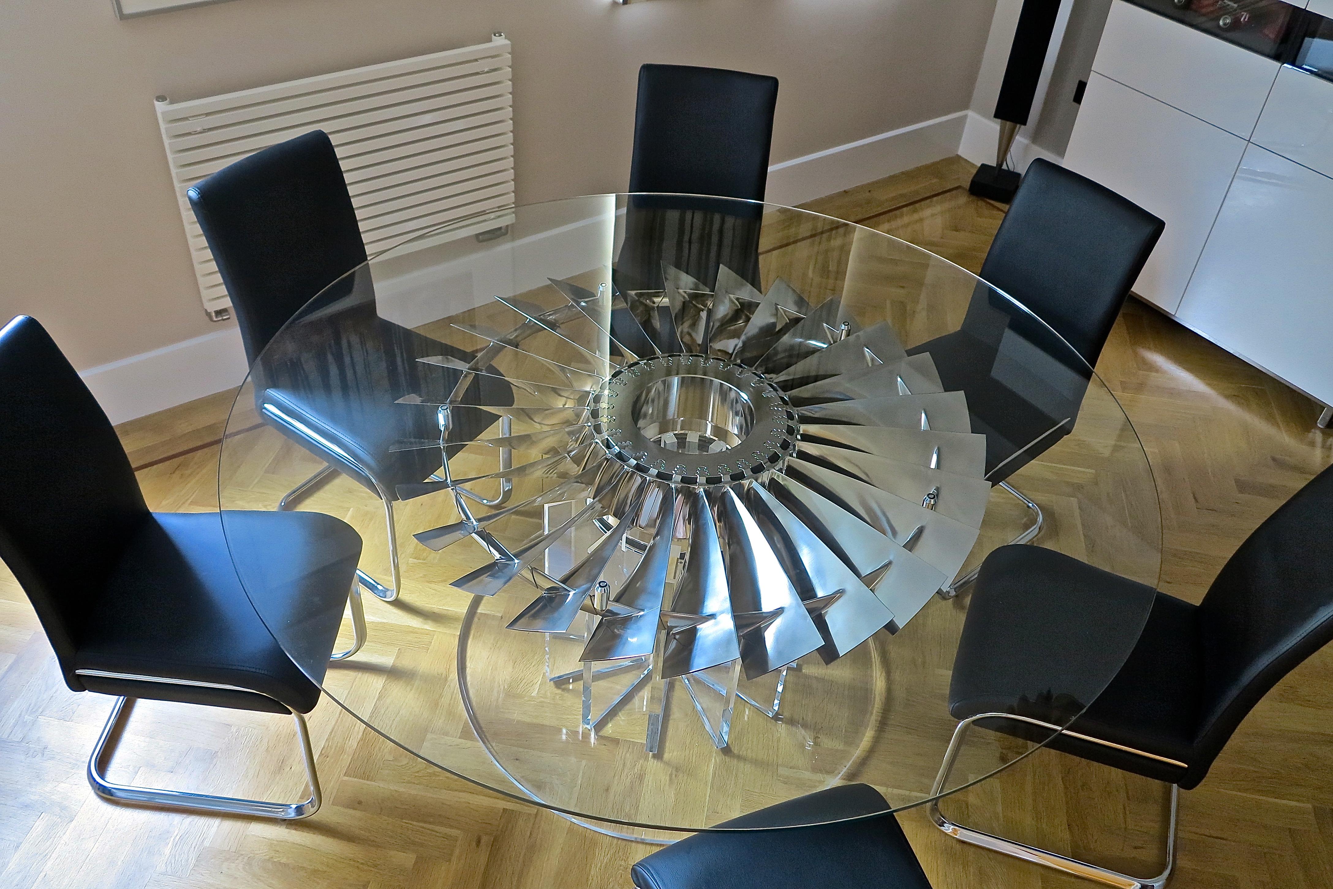 Rolls Royce Sea Harrier Jump Jet Dining / Centre Table In Excellent Condition For Sale In Luton, GB