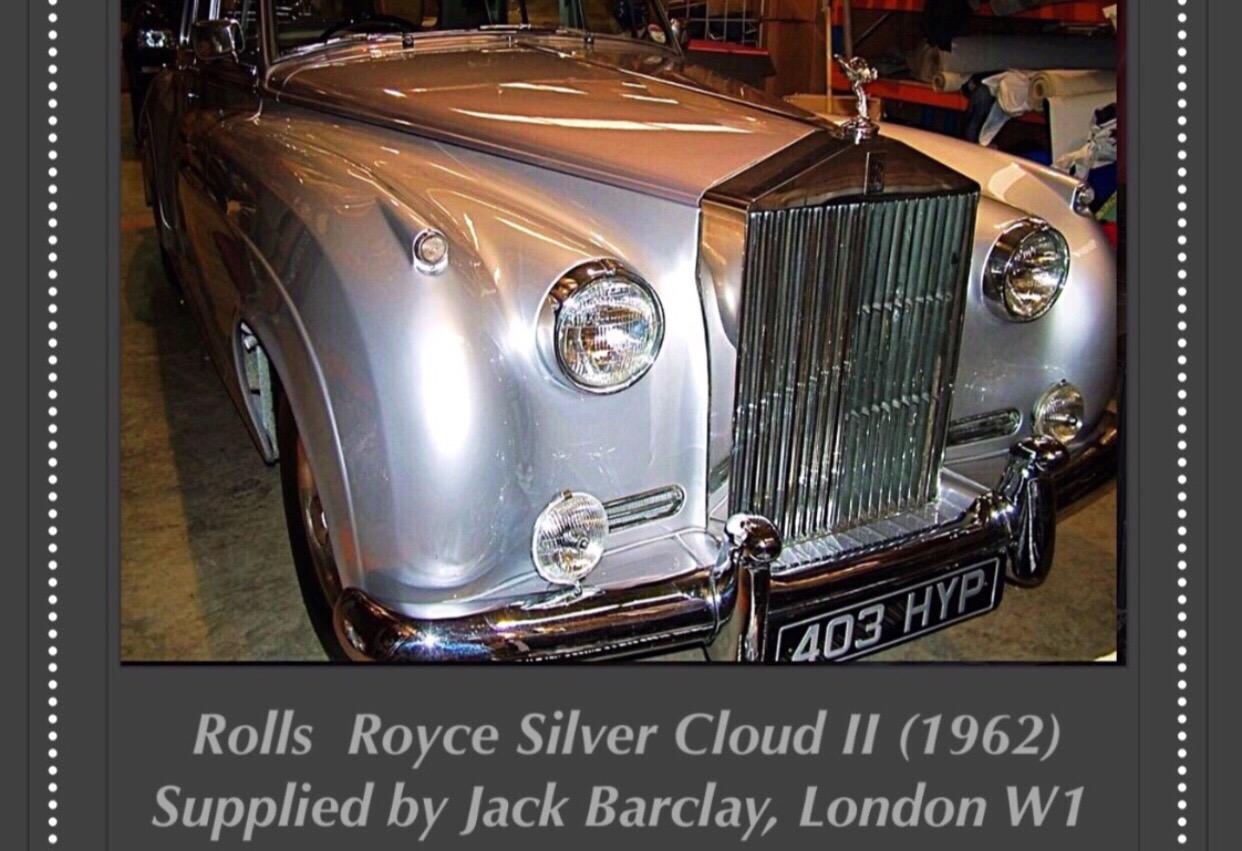 1962 Rolls Royce Silver Cloud II (SCII)
Chassis: SAE 569
Engine: 6230 V8 (284ES)
Body: CT5368
Supplier: Jack Barclay Ltd, London W1
Delivery Date: 13th June 1962

Mot and tax exempt 

The vehicle has recently undergone a full respray and