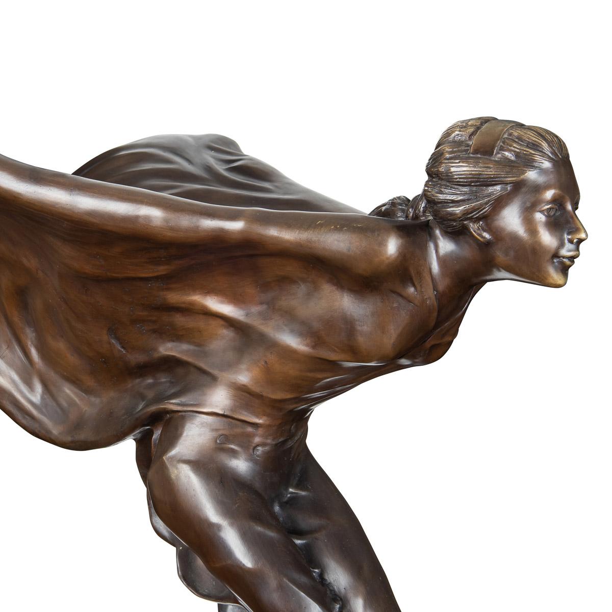 Rolls Royce 'Spirit of Ecstasy' Monumental Showroom Bronze, Charles Perron c1910 2