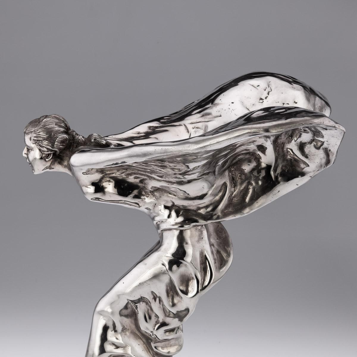 British Rolls Royce 'Spirit Of Ecstasy' Silver Plated Statue, c.1950