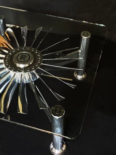 Rolls Royce Turbine Spey Jet Engine um 1970 mit Glasplatte, Couchtisch