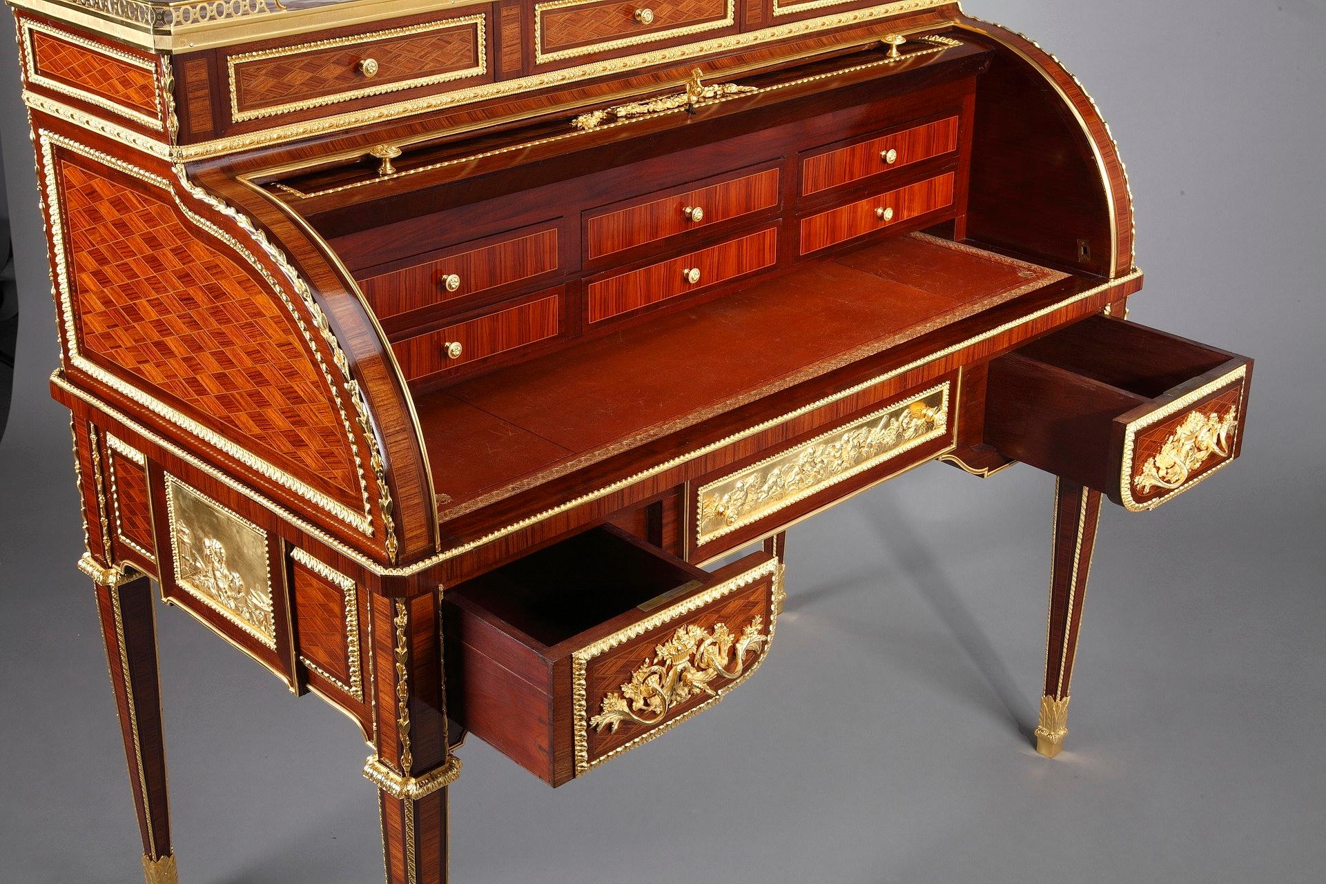 Rolltop Desk after Jean-Henri Riesener Attributed to Maison Beurdeley For Sale 5