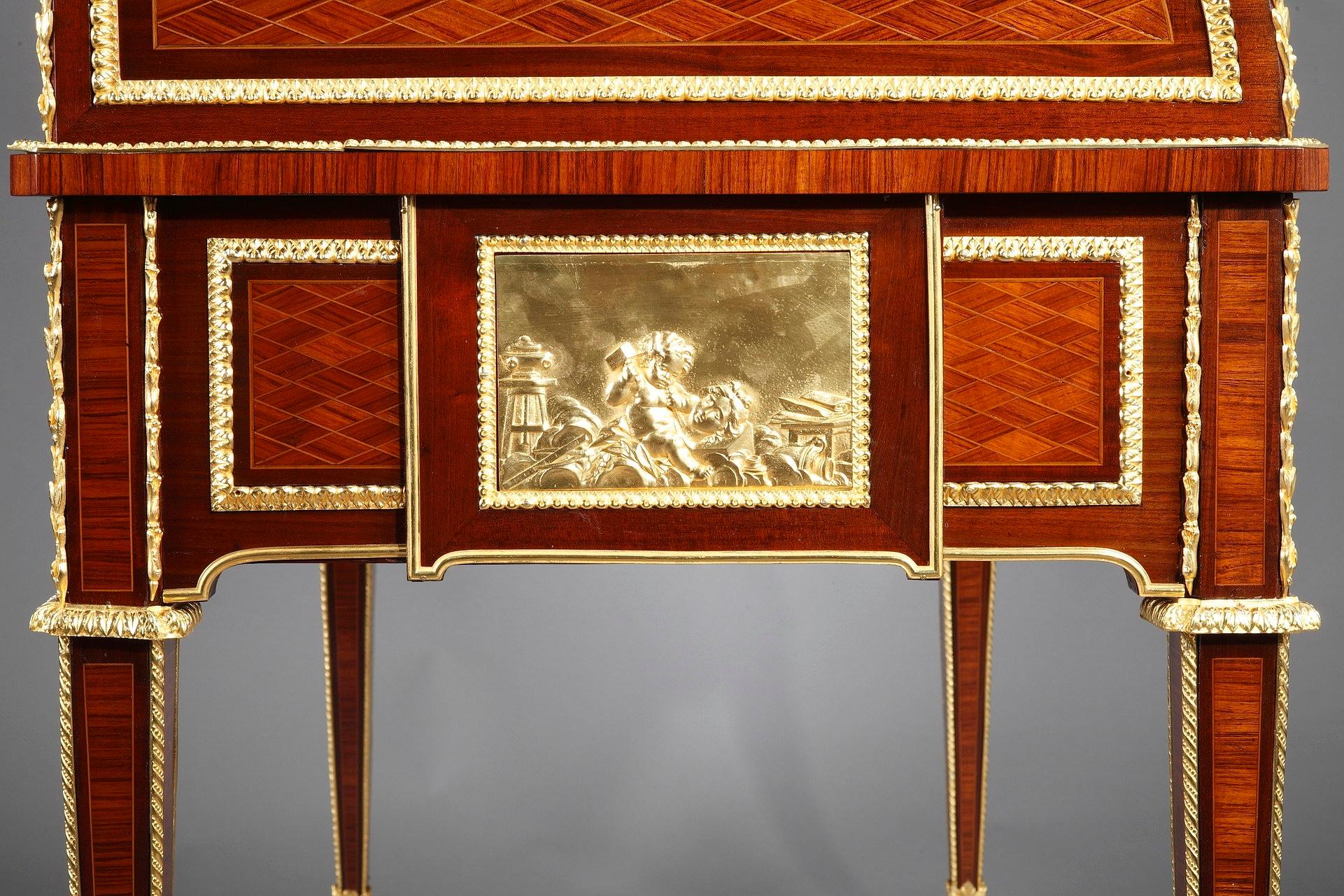 Rolltop Desk after Jean-Henri Riesener Attributed to Maison Beurdeley For Sale 9