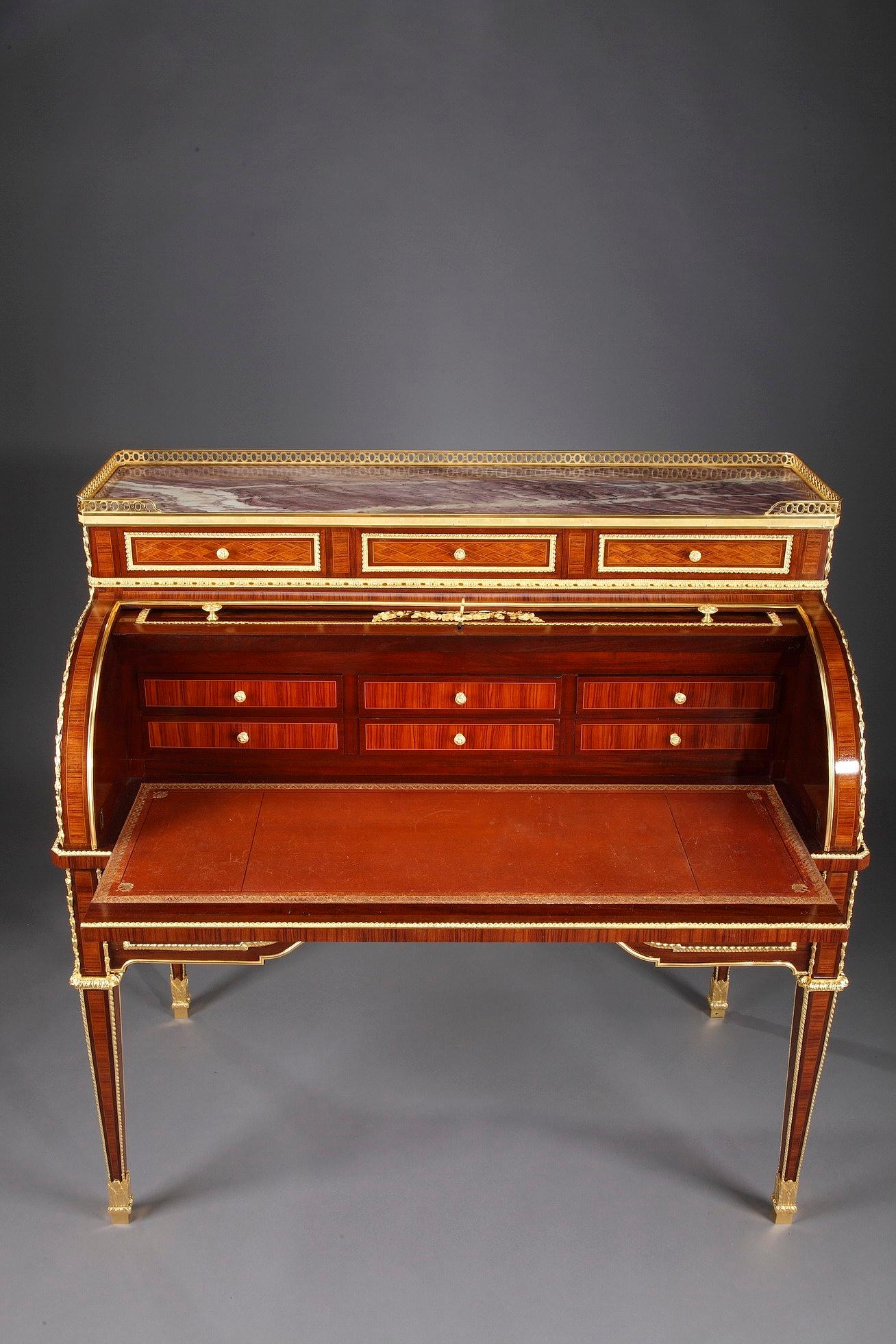 French Rolltop Desk after Jean-Henri Riesener Attributed to Maison Beurdeley For Sale