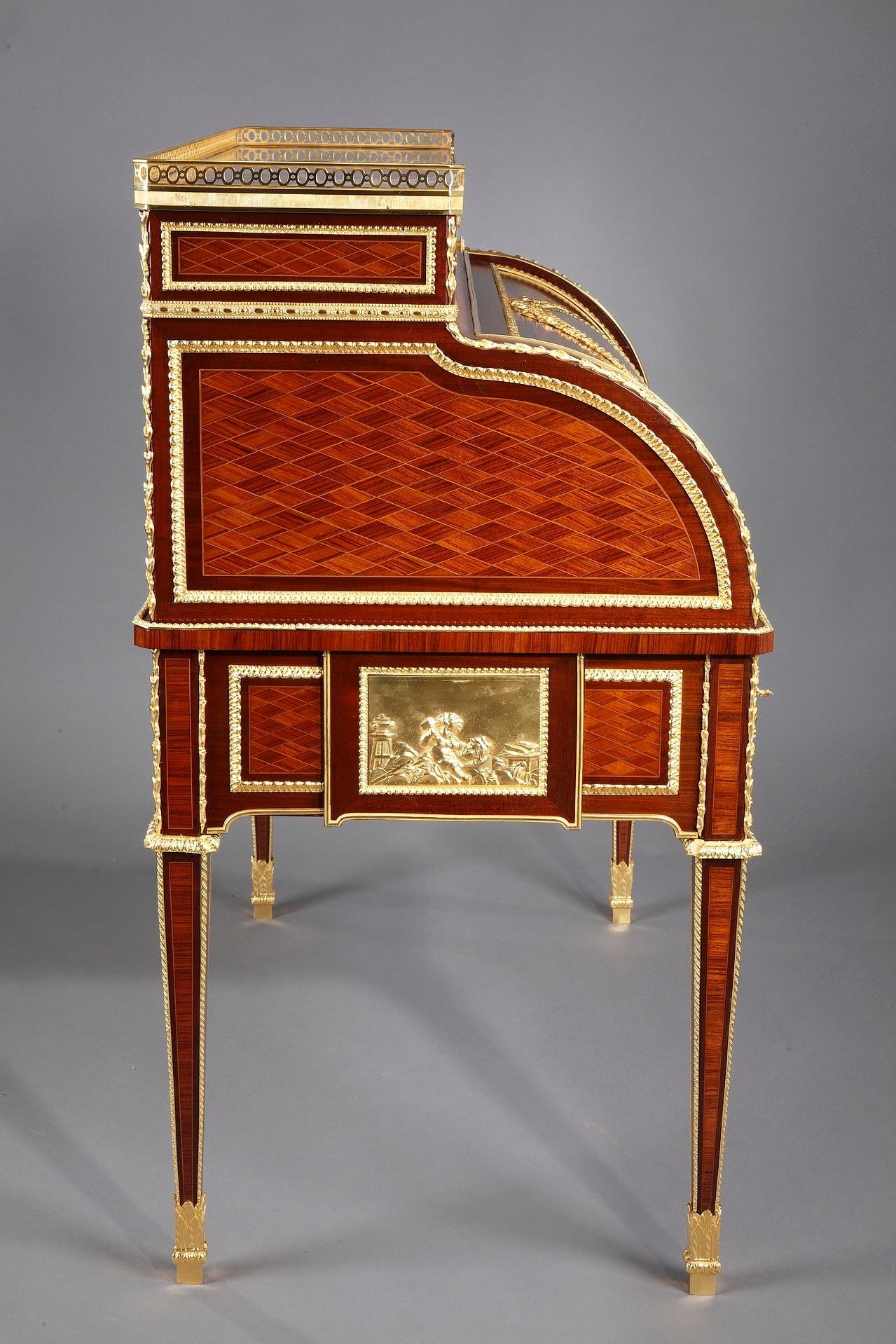 19th Century Rolltop Desk after Jean-Henri Riesener Attributed to Maison Beurdeley For Sale