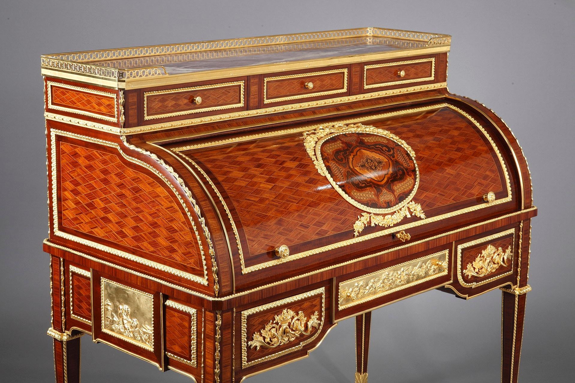 Rolltop Desk after Jean-Henri Riesener Attributed to Maison Beurdeley For Sale 1