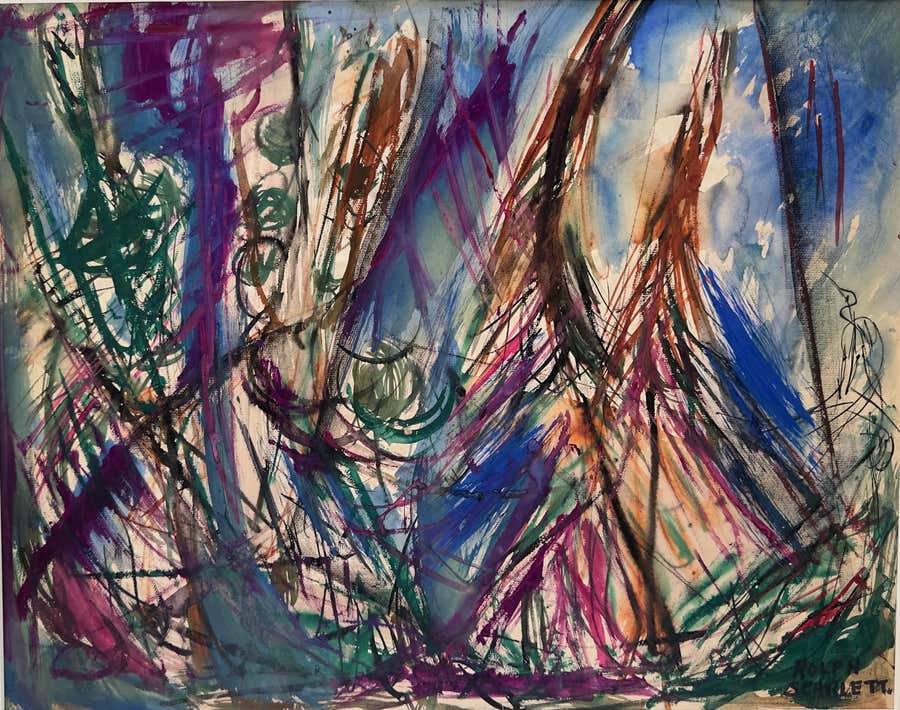 Blue Abstract Expressionist