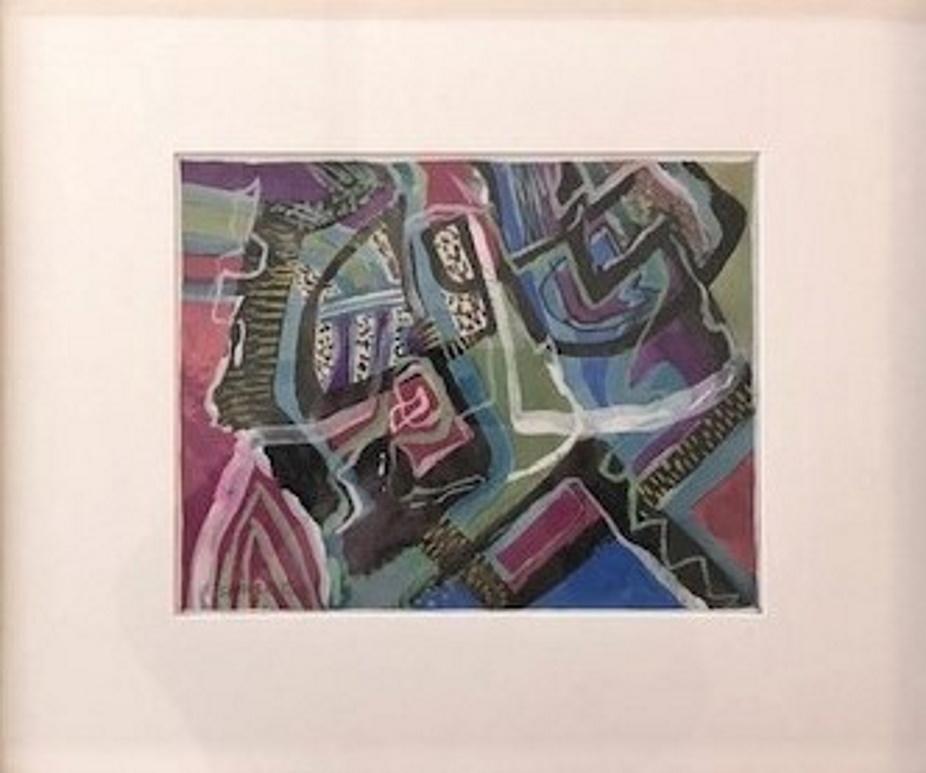 Mid-Century Modern Rolph Scarlett, Modernist Abstract Composition, Guache on Paper, Ca. 1950’s For Sale
