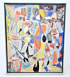 Rolph Scarlett Pintura al óleo original modernista no objetiva sobre lienzo: Sin título