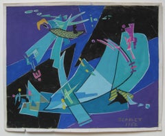 Abstract Expressionist Watercolor on Paper