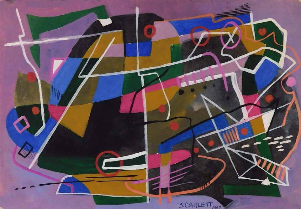 Abstract Expressionist Watercolor on Paper