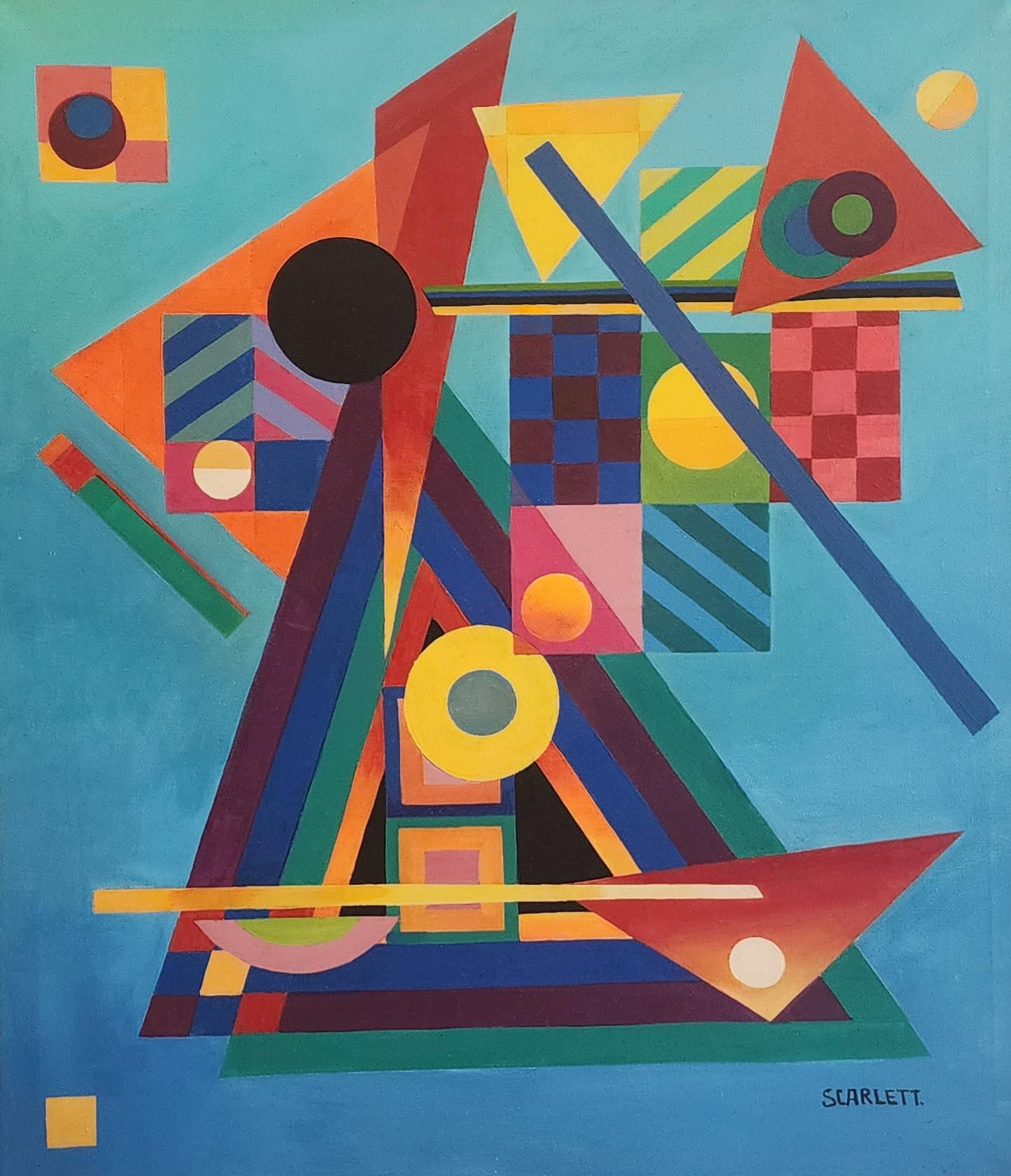 Abstract Painting Rolph Scarlett - Abstrait géométrique