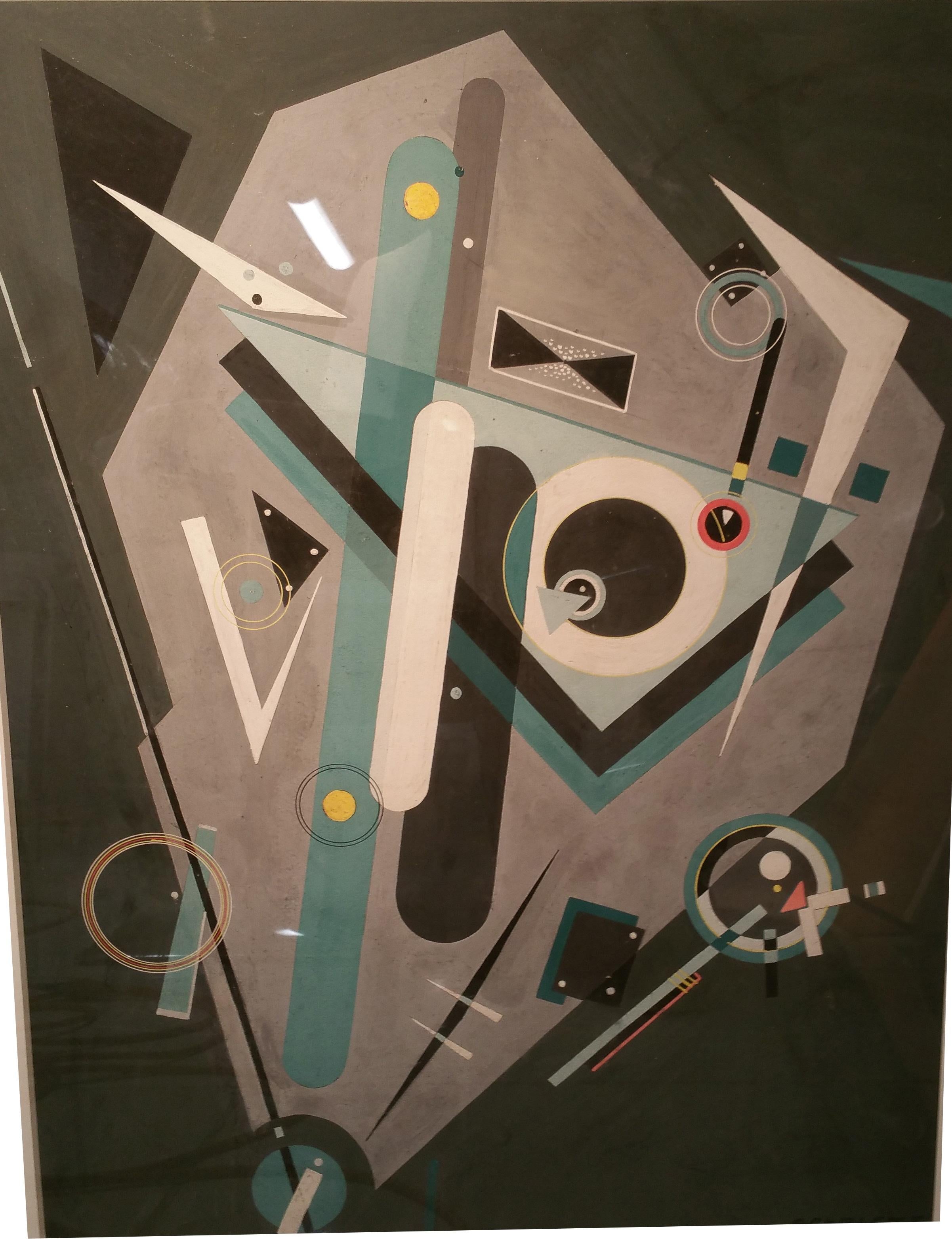 Rolph Scarlett Abstract Painting – Geometrische Zusammensetzung