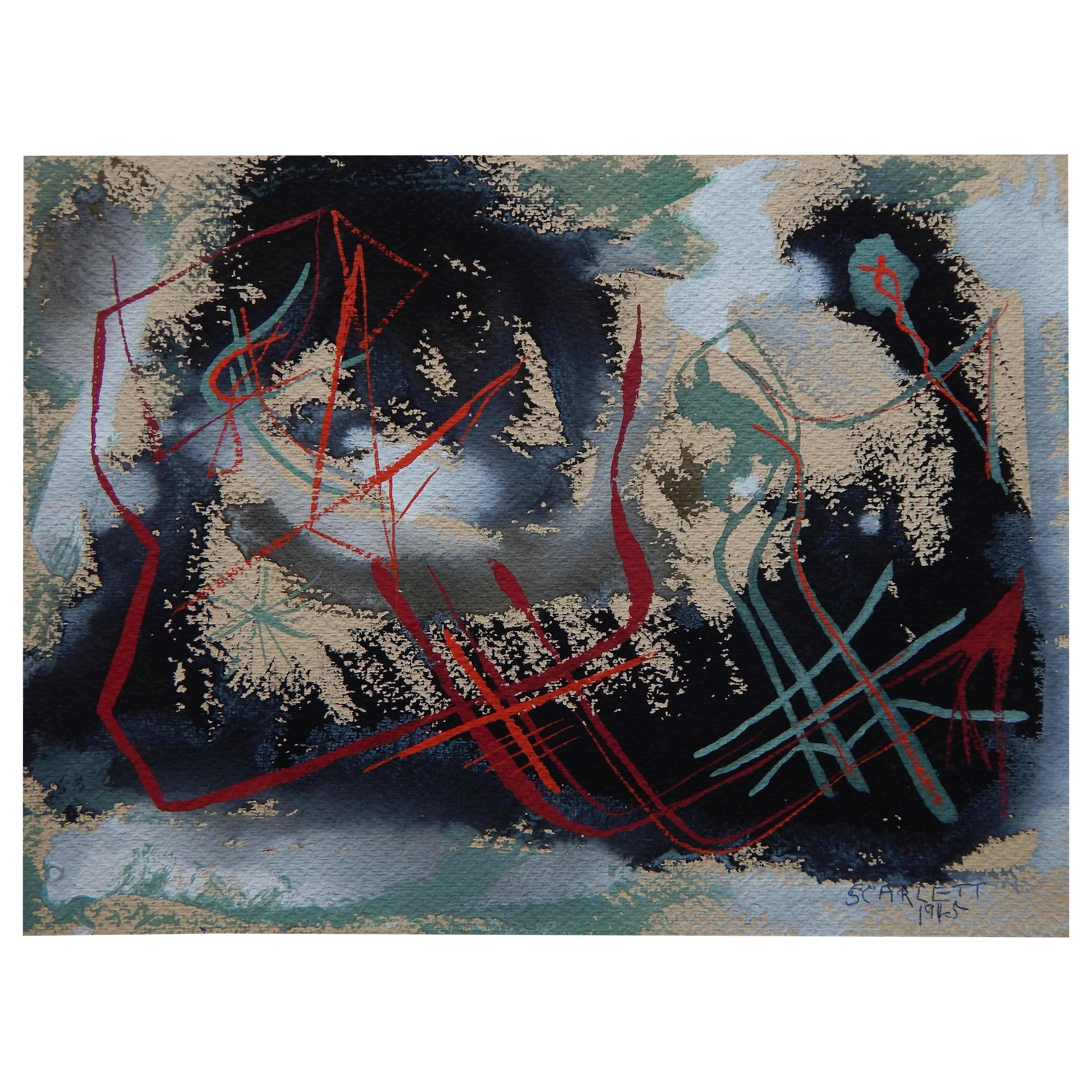 Gouache expresionista abstracto y acuarela sobre papel
del célebre artista Rolph Scarlett - Firmado y fechado abajo a la derecha.
Archivada en paspartú, sin enmarcar. Tamaño de la imagen: 11" A x 15" A.
En excelente estado.

Rolph Scarlett fue un