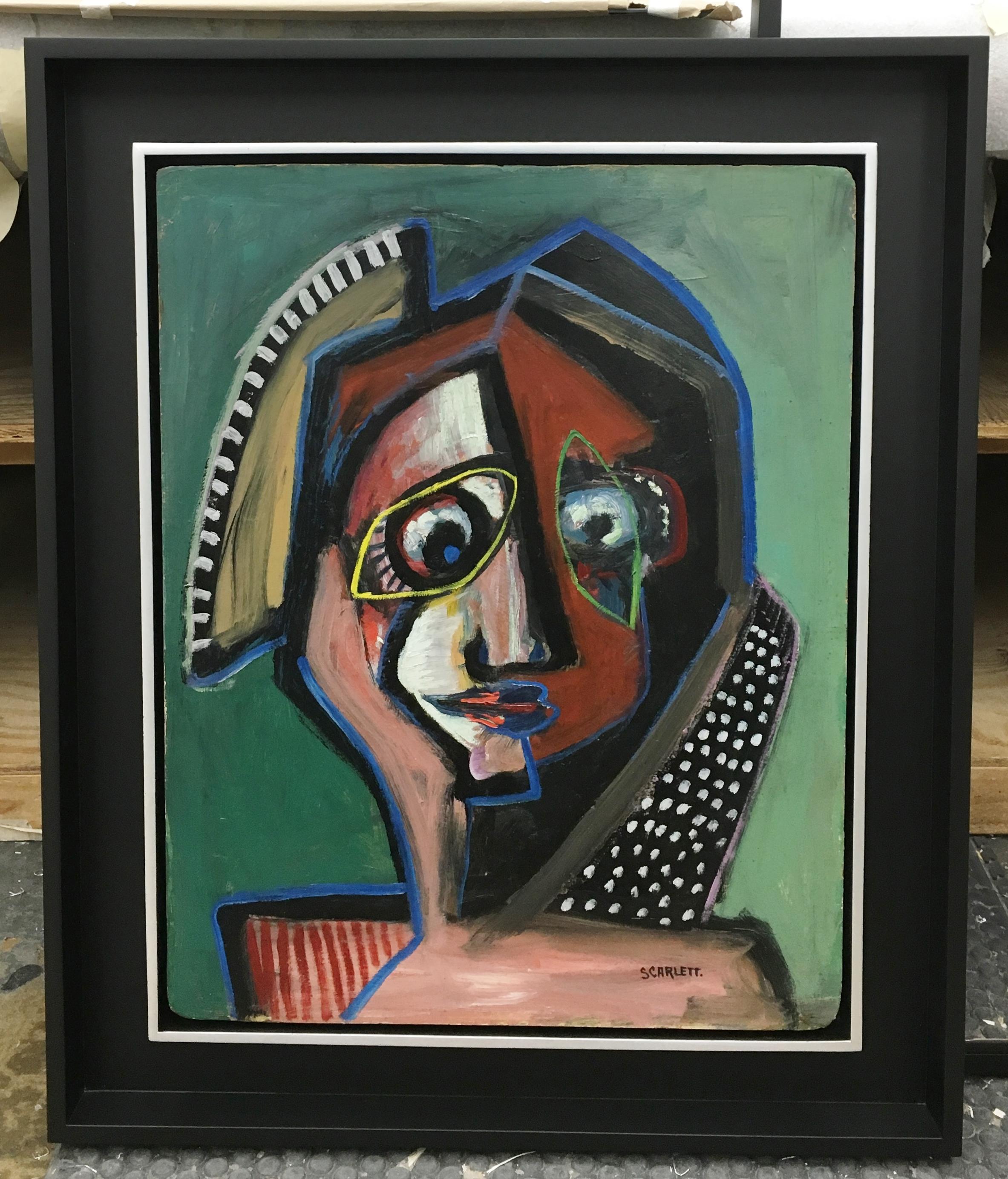 Untitled, Cubist Figure - Painting by Rolph Scarlett