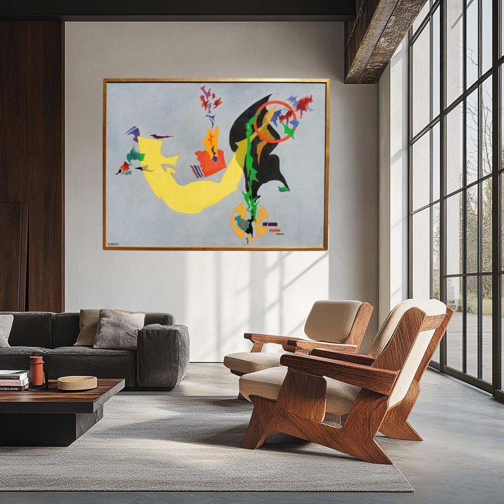 Firmato in basso a sinistra.

Questo è un grande esempio di pittura non oggettiva di Rolph Scarlett. Rossella era una pittrice di forme geometriche e di forme. Il suo stile intuitivo ha contribuito ad affermare precocemente l'arte non oggettiva come