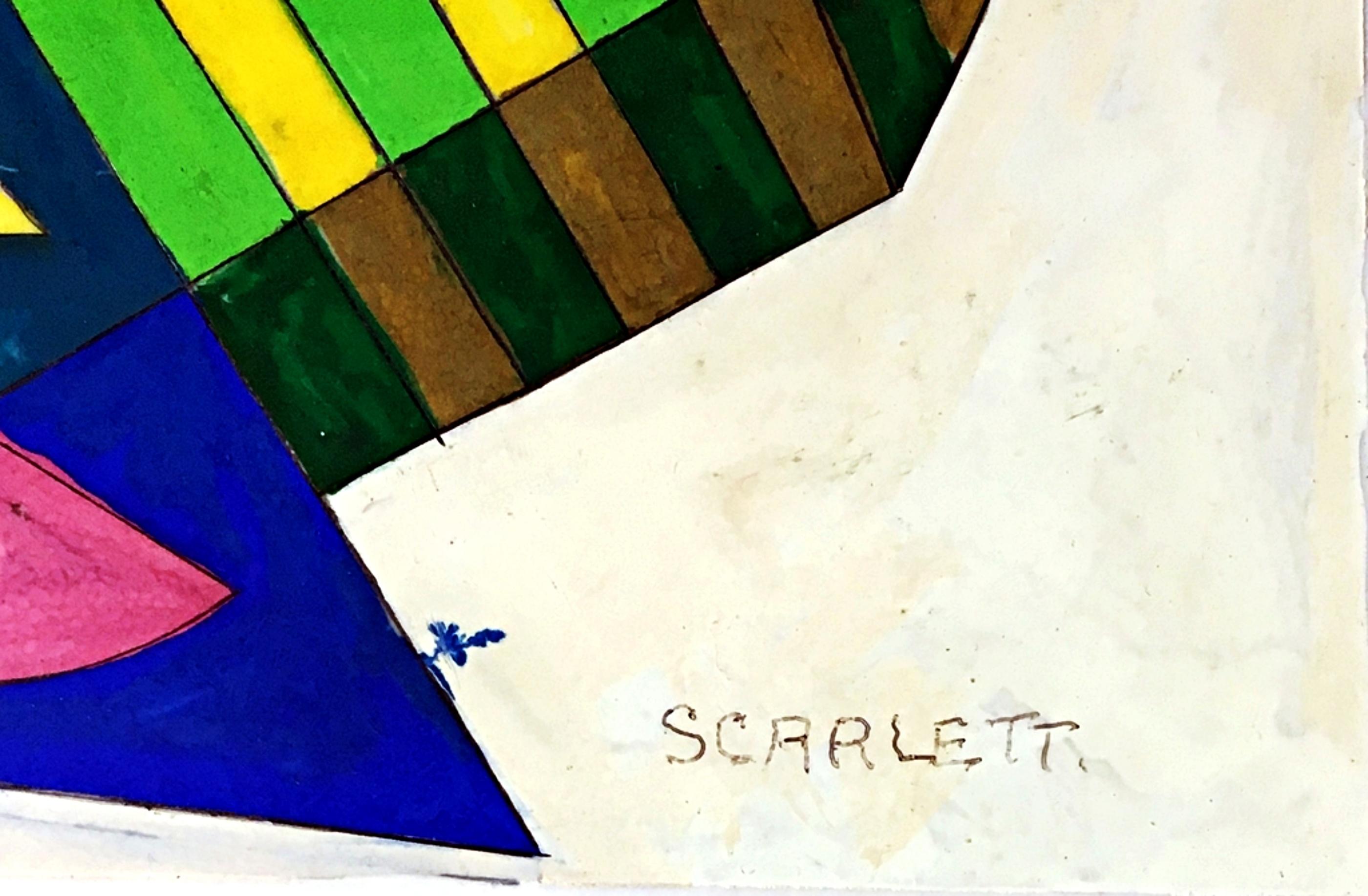 Ohne Titel Geometrische Abstraktion aus der Mitte des Jahrhunderts (Grün), Abstract Painting, von Rolph Scarlett