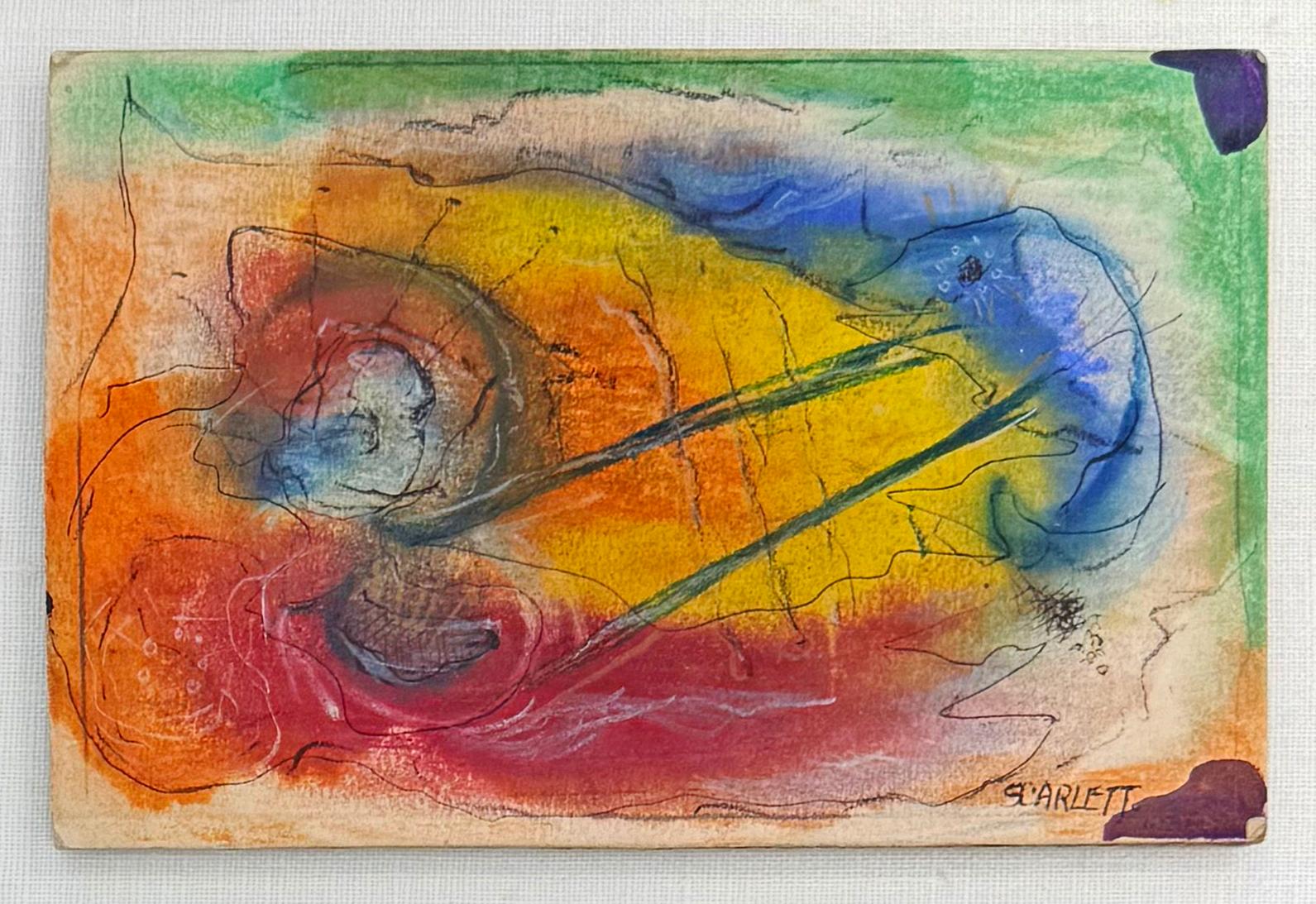 Rolph Scarlett Abstract Painting – Untitled (original framed painting on cardboard)