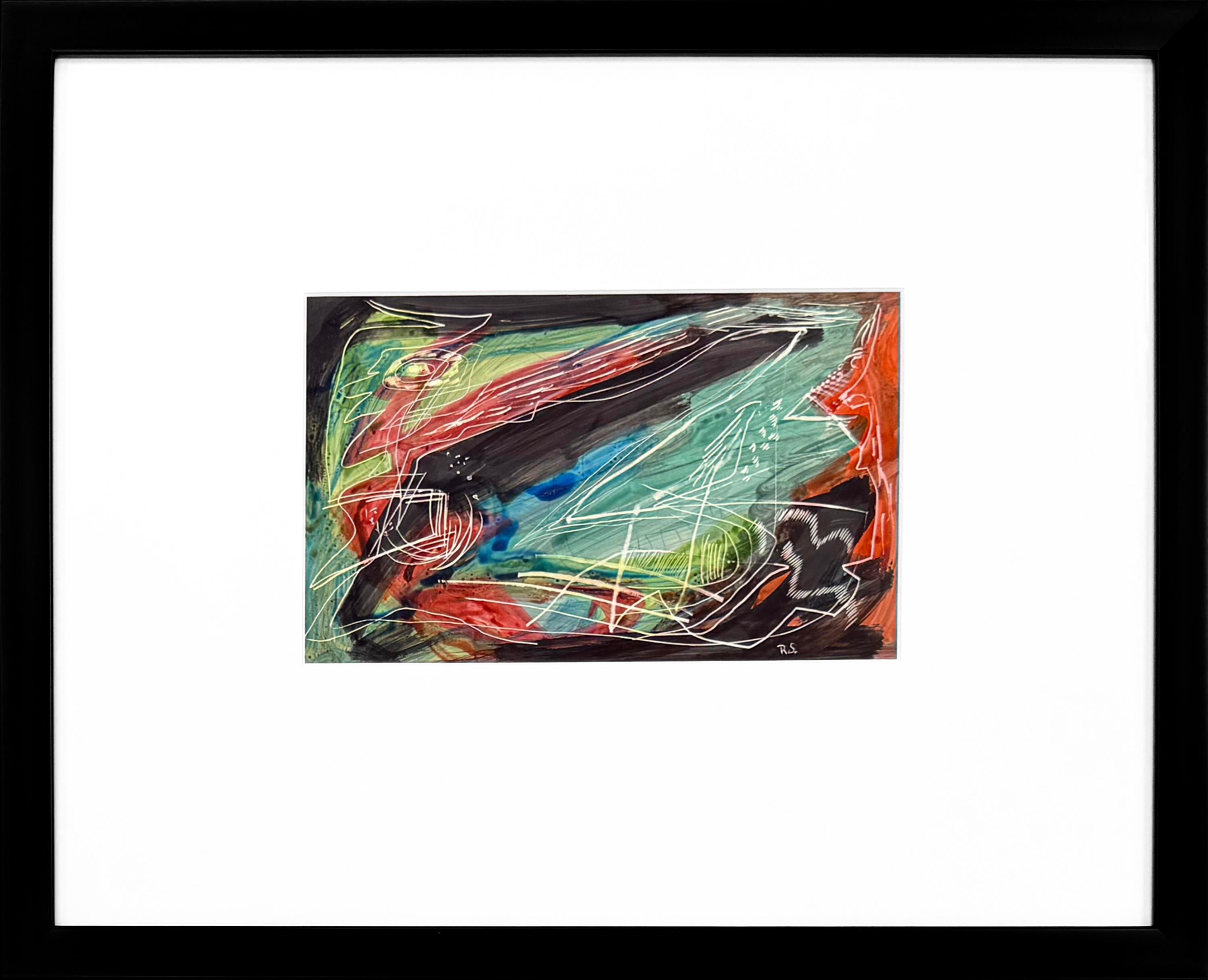 Untitled (original framed watercolor on cardboard) – Painting von Rolph Scarlett