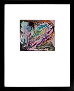 Ohne Titel (Original gerahmtes Aquarell auf Papier)