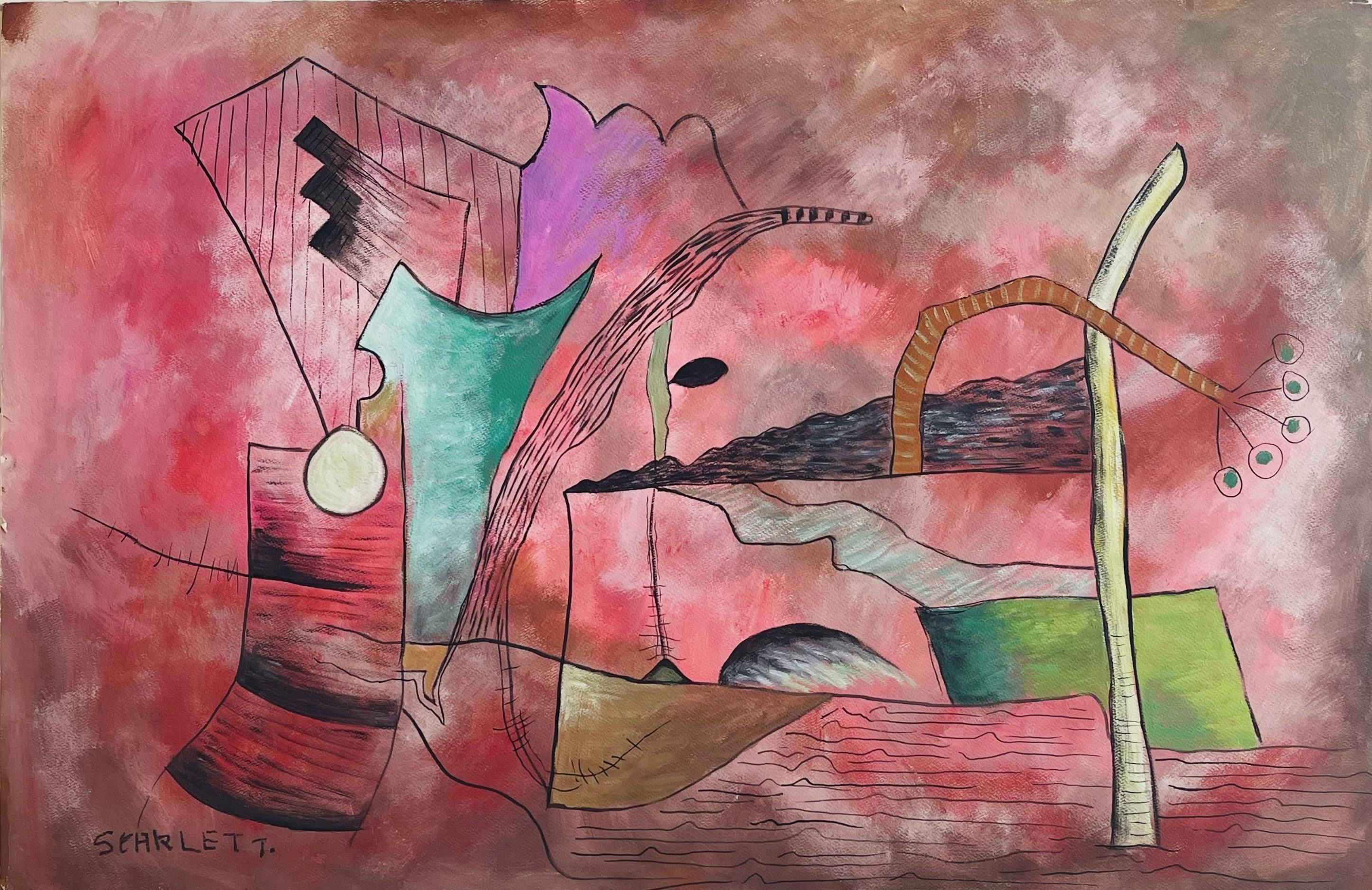 Rolph Scarlett Abstract Painting - Untitled, Surrealist Landscape