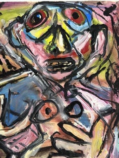 Frau Abstrakter Expressionist Arbeit auf Papier