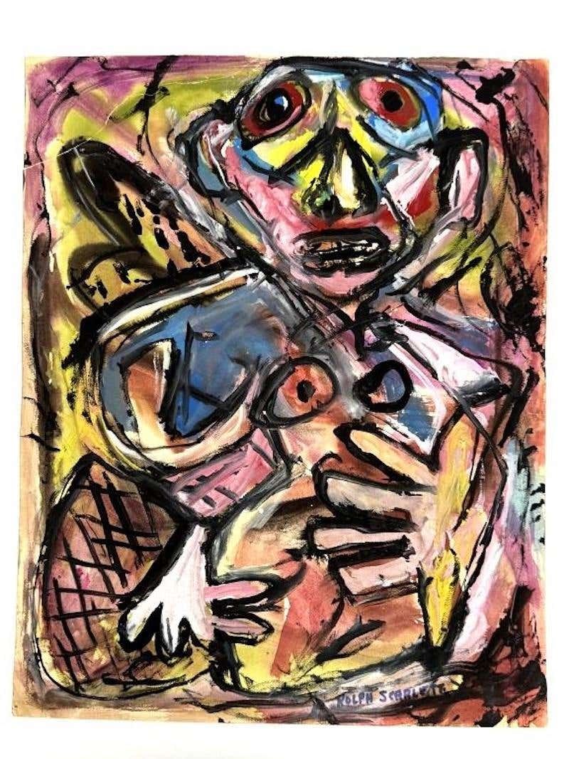 Woman Abstract Expressionist Work on Paper