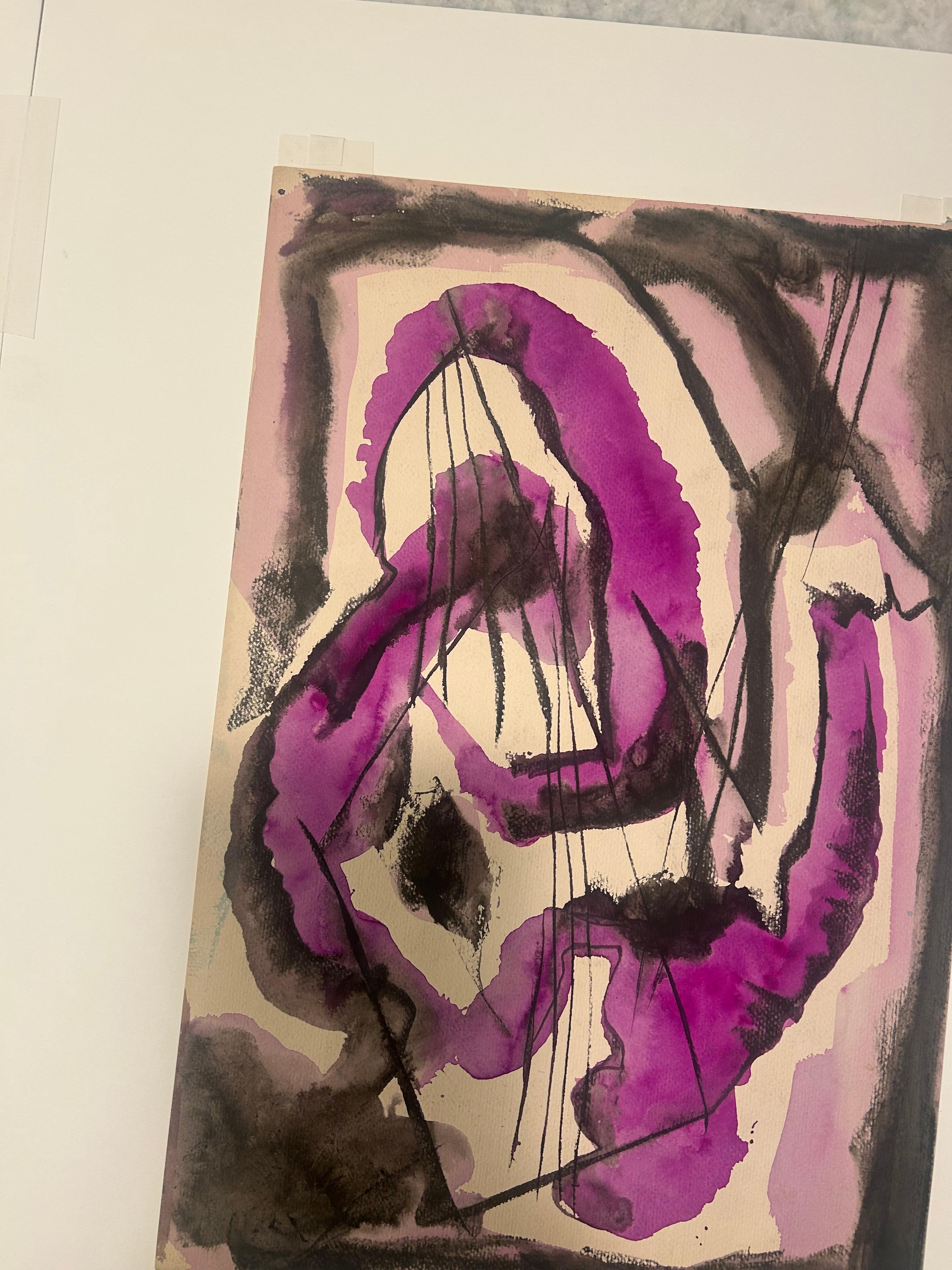 Mid-20th Century Rolph Scarlett watercolor, and ink on paper. For Sale