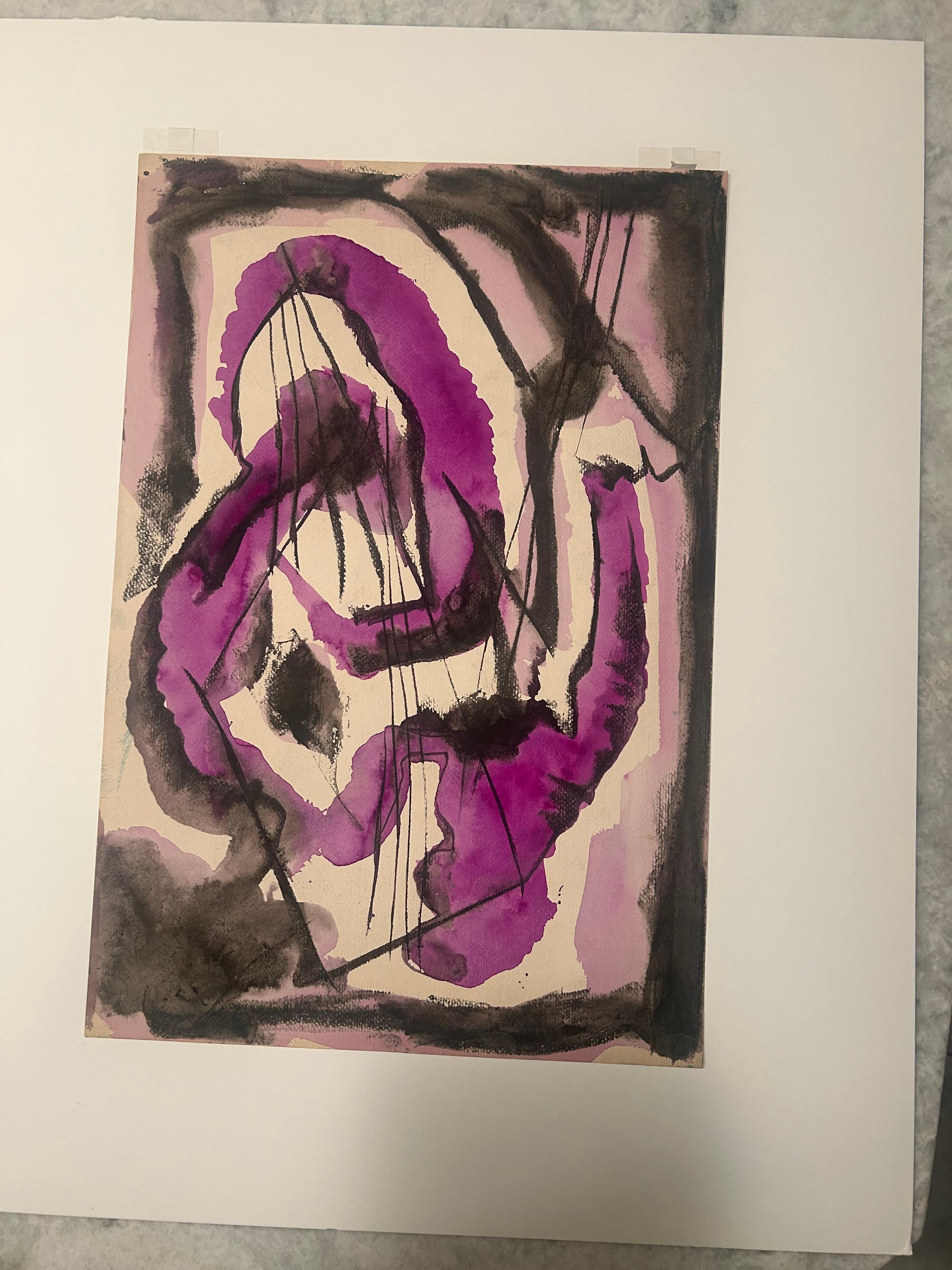 Paper Rolph Scarlett watercolor, and ink on paper. For Sale