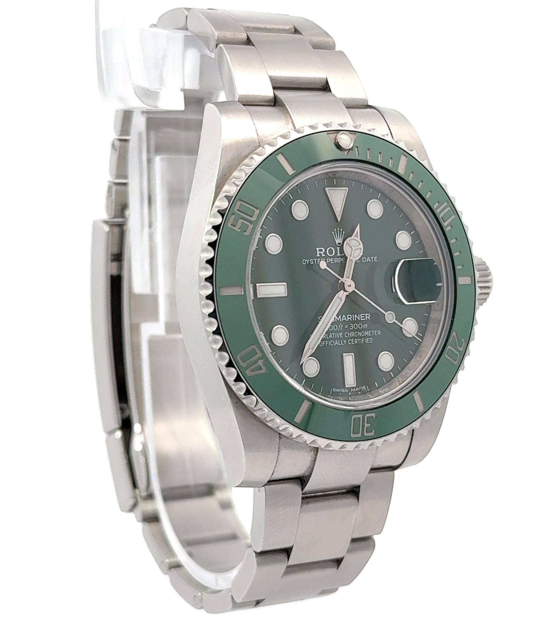 RolRolex 2016 Submariner - 116610LV Orologio Oyster in acciaio inossidabile con scheda e scatola in vendita 1