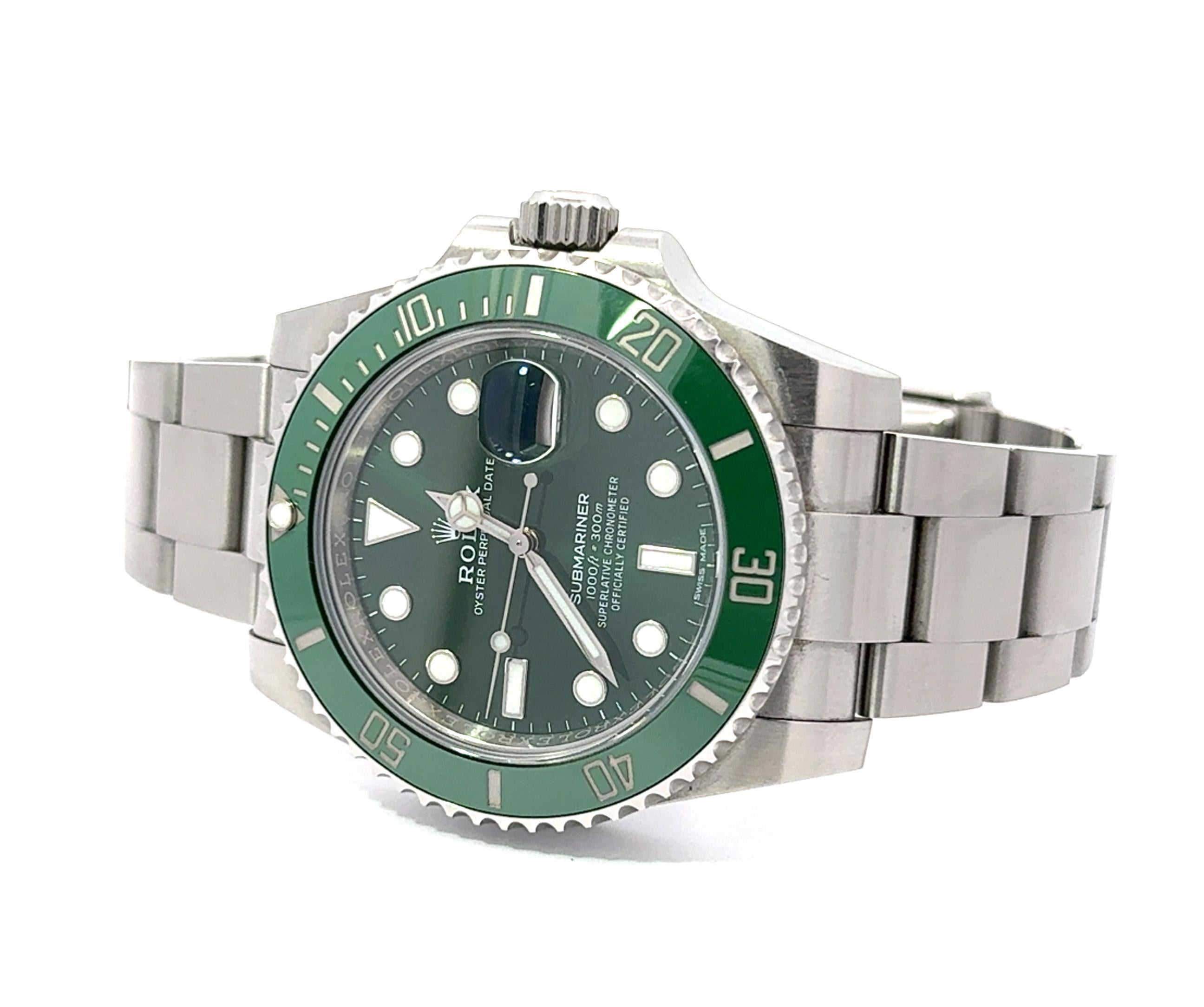 RolRolex 2016 Submariner - 116610LV Orologio Oyster in acciaio inossidabile con scheda e scatola in vendita 3
