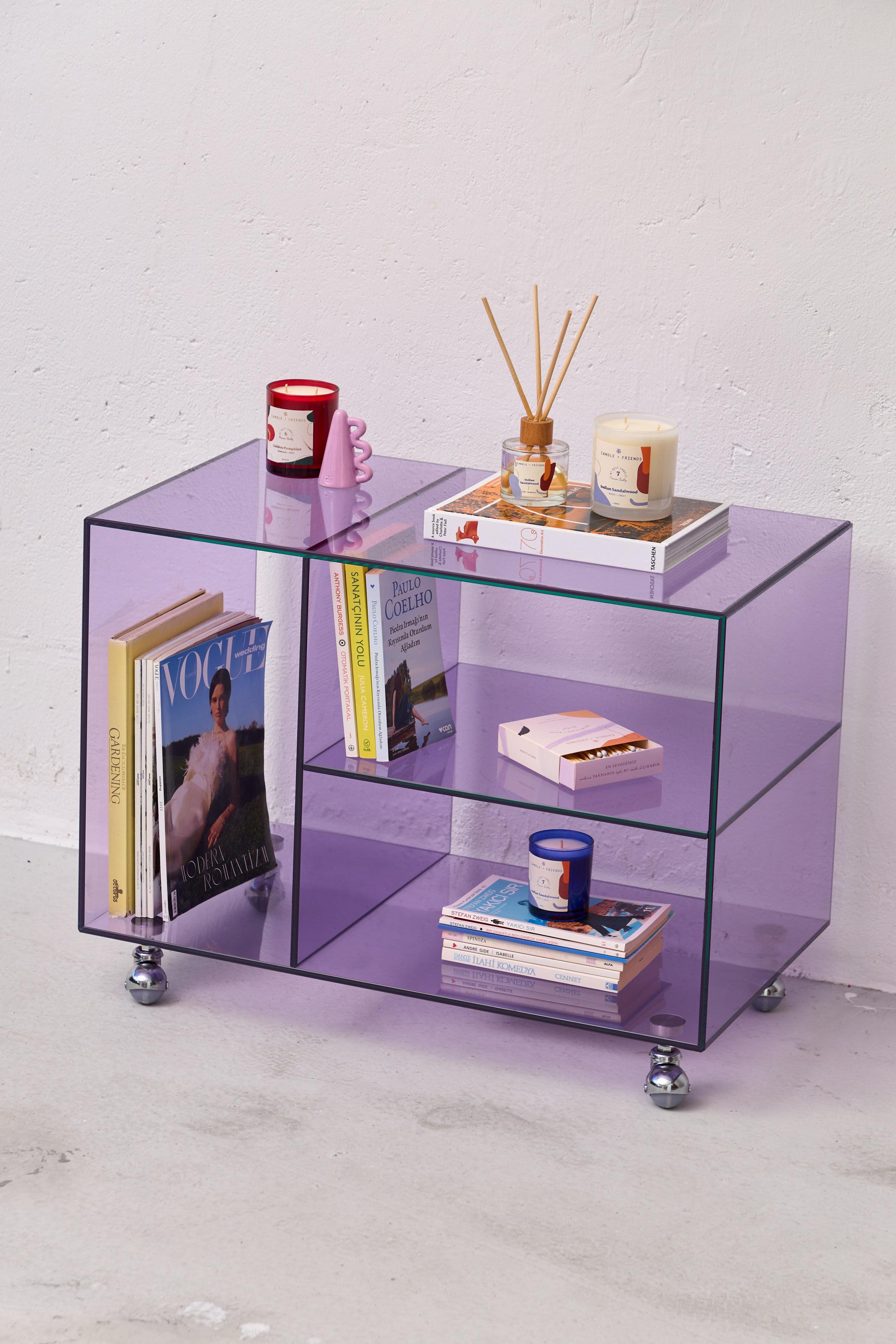Roly Midi Tablette roulante en verre lilas Neuf - En vente à İstanbul, TR