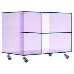 Roly Midi Lilac Glass Trolley Shelf