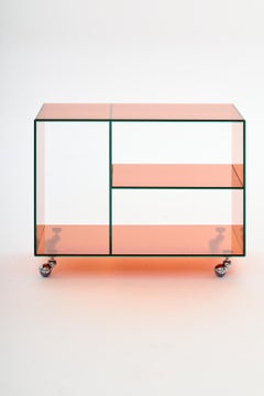 Roly Midi Orange Glass Trolley Shelf