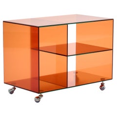 Roly Midi Orange Glass Trolley Shelf 
