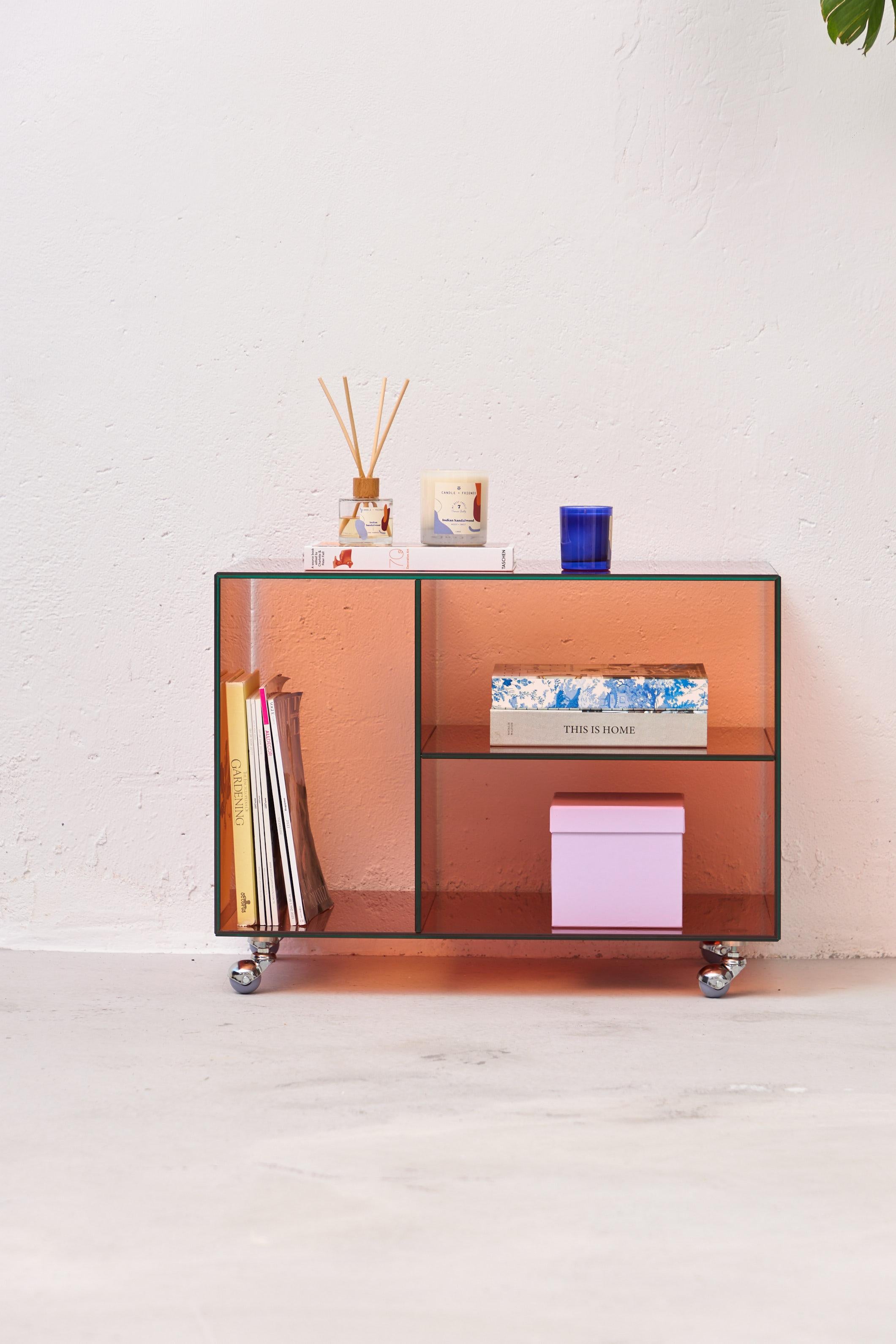 Post-Modern Roly Midi Orange Trolley by Studio Monsoleil For Sale