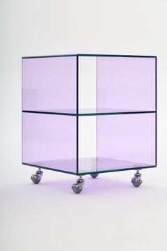 Roly Mini Lilac Glass Trolley Side Table